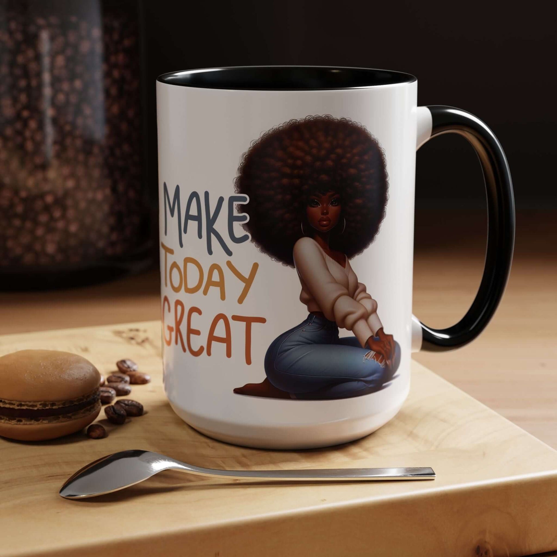 Afrocentric Large Thankful Coffee Mug, Brand63