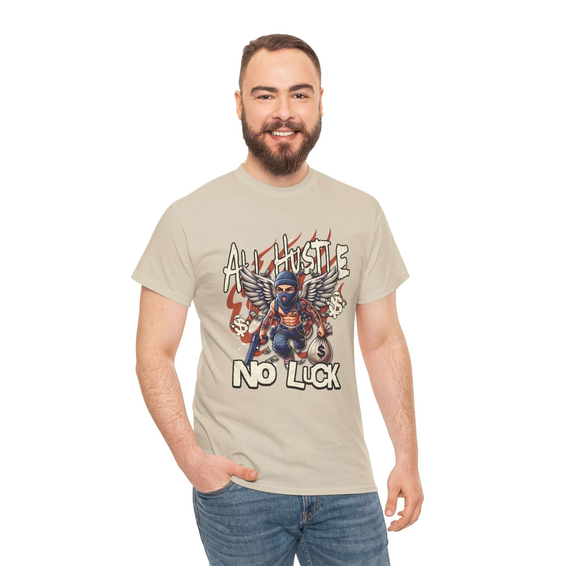 All Hustle No Luck Urban Streetwear Shirt, Brand63