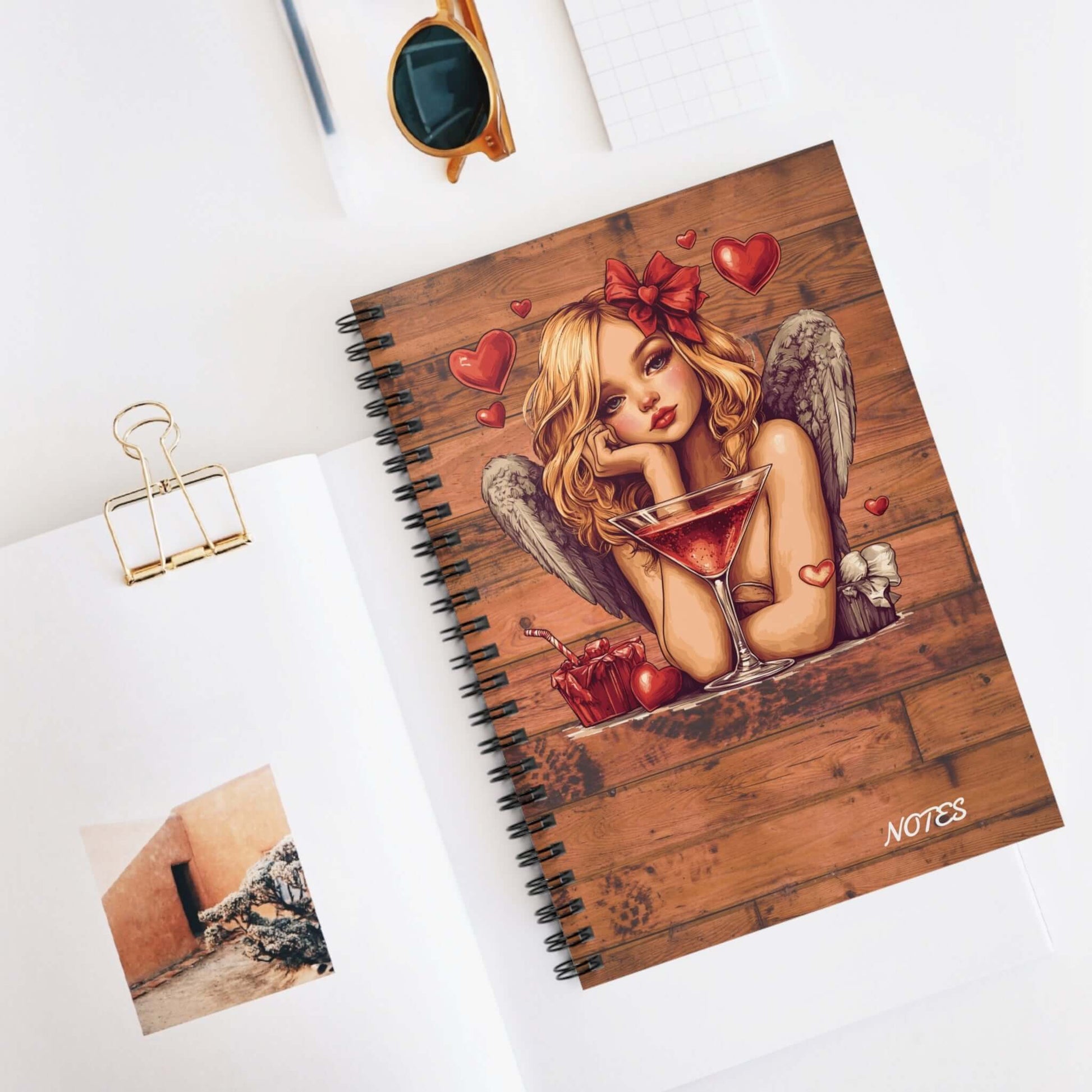 Angel Girl Premium Spiral Notebook Journal, Brand63