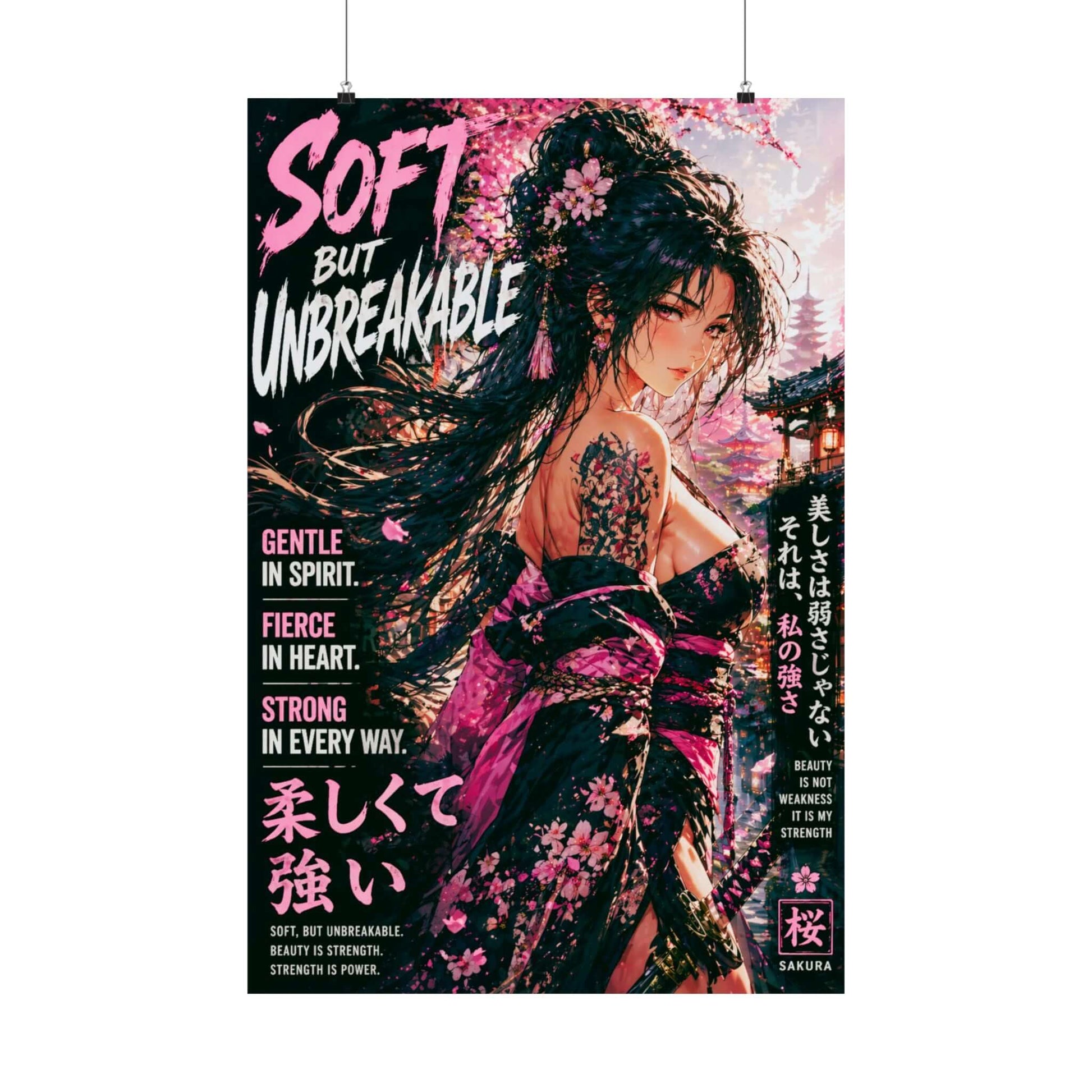 Anime Girl Wall Art, Soft But Unbreakable Poster, Japanese Style Decor, Brand63