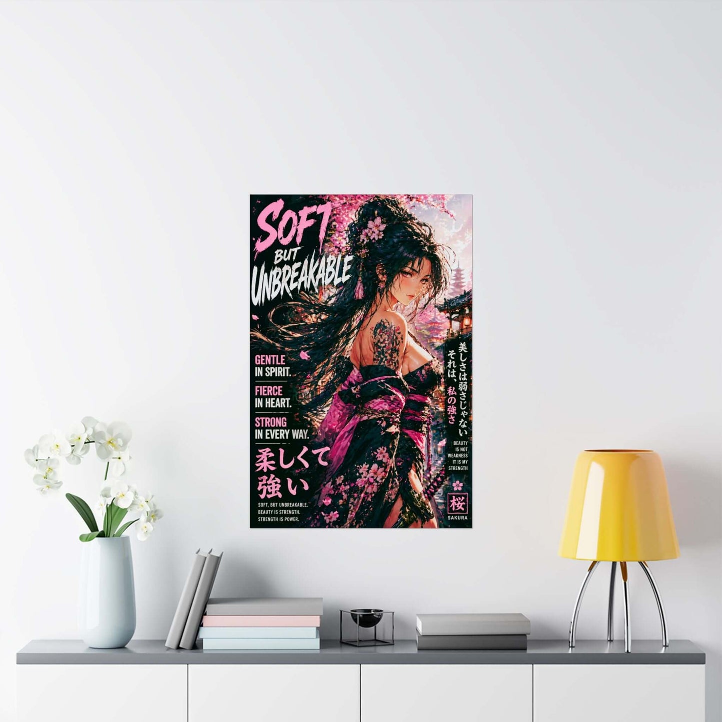 Anime Girl Wall Art, Soft But Unbreakable Poster, Japanese Style Decor, Brand63