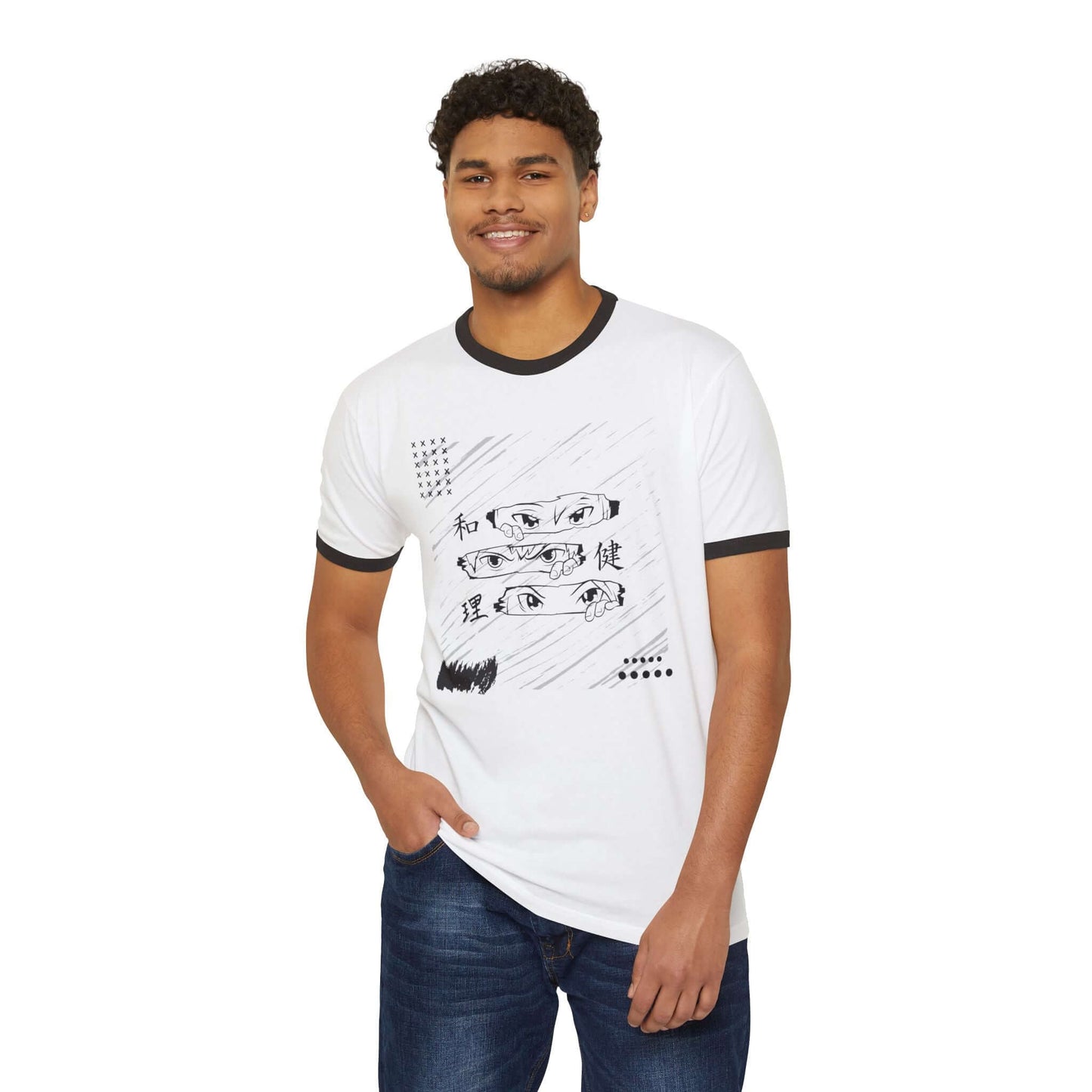 Anime Lovers Japanese Writing Ringer Tee, Brand63