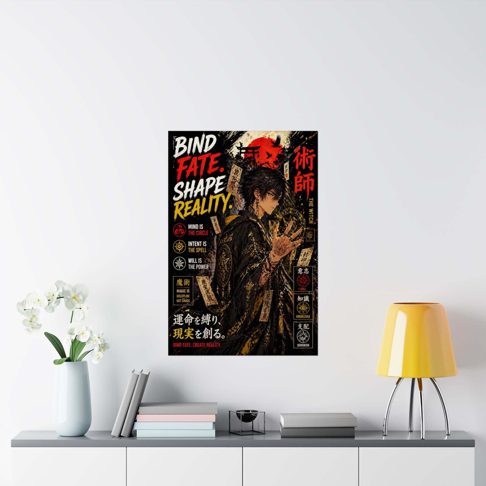 Anime Male Witchy Wicca Printable Wall Art, Dark Magic Poster, Brand63