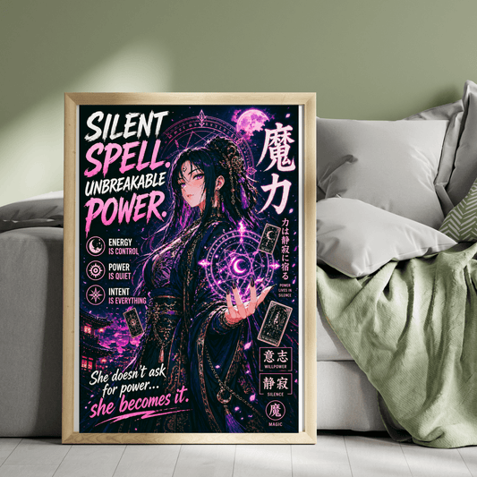 Anime Witchy Wall Art, Dark Feminine Poster, Mystic Anime Girl Decor, Brand63