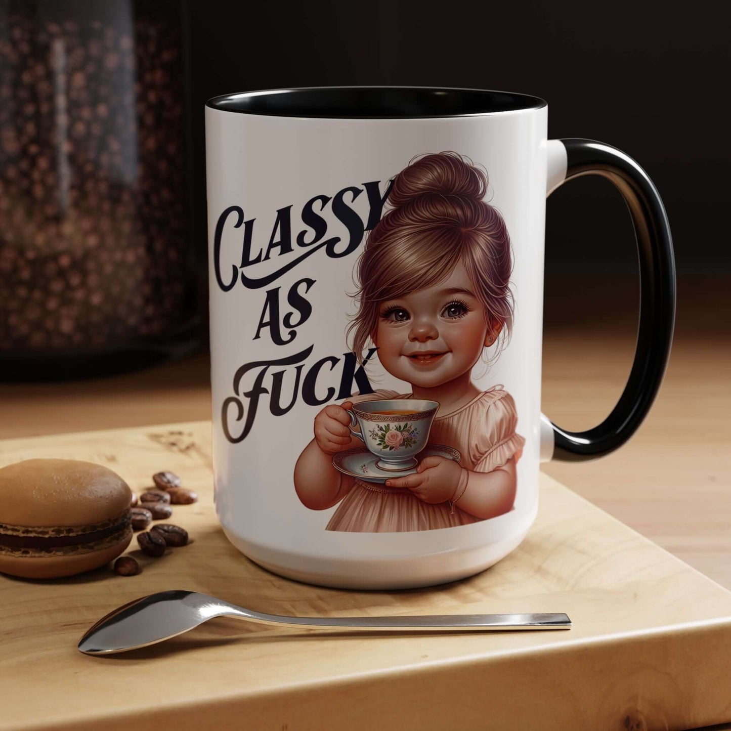 BIG Coffee Mug - Classy As Fuck Sarcastic Design, Brand63