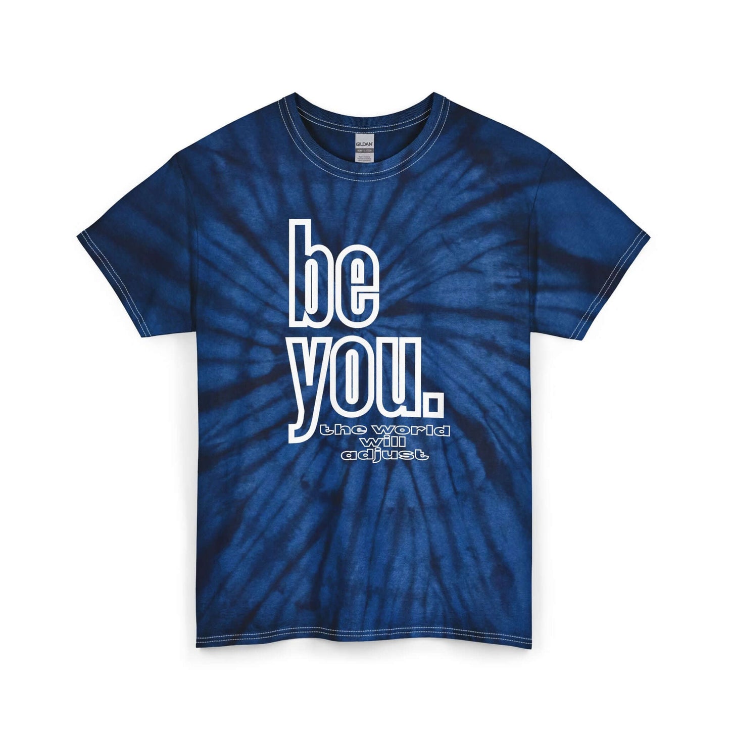 "Be You" Tie-Dye Tee — Inspirational Blue Cotton T-Shirt, Brand63