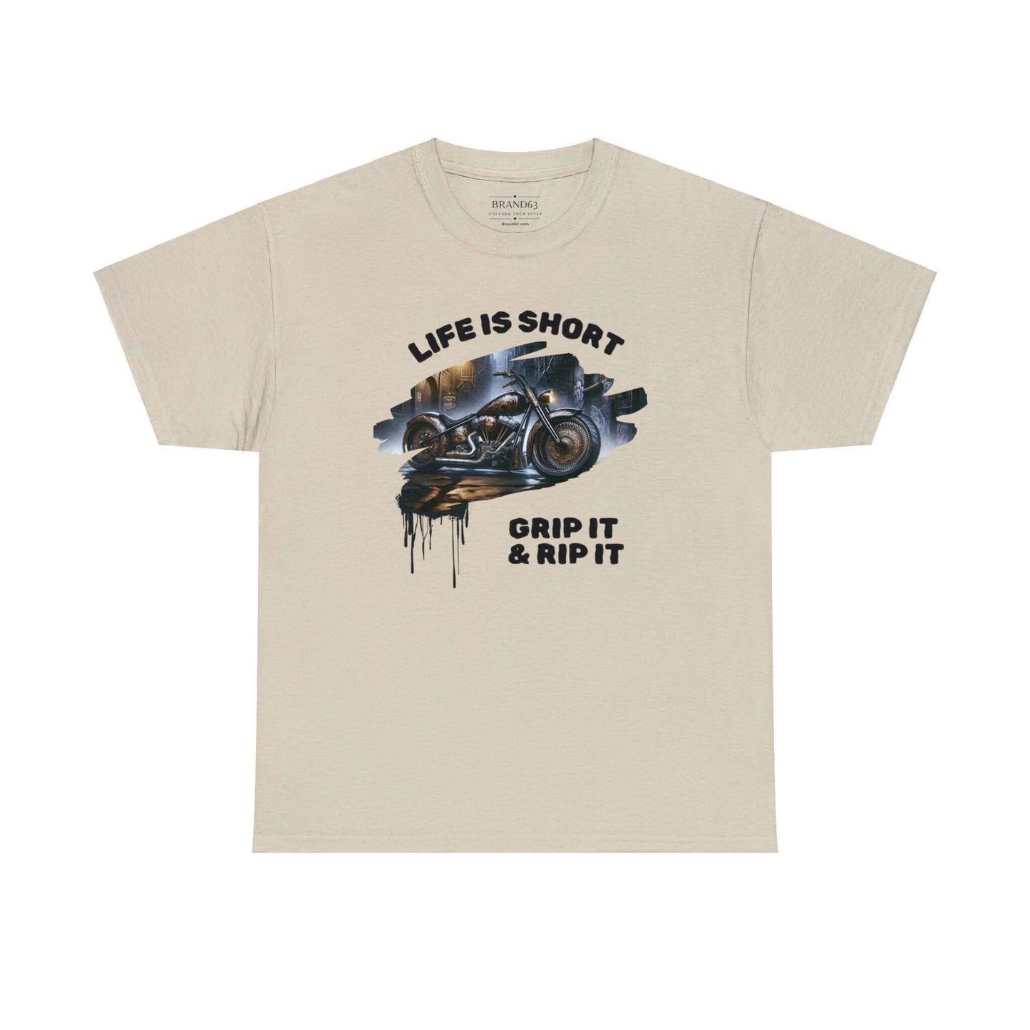 Biker T-shirt | Thrill-Seeker's Choice: "Grip It & Rip It" | Unleash Your Road Spirit, Brand63