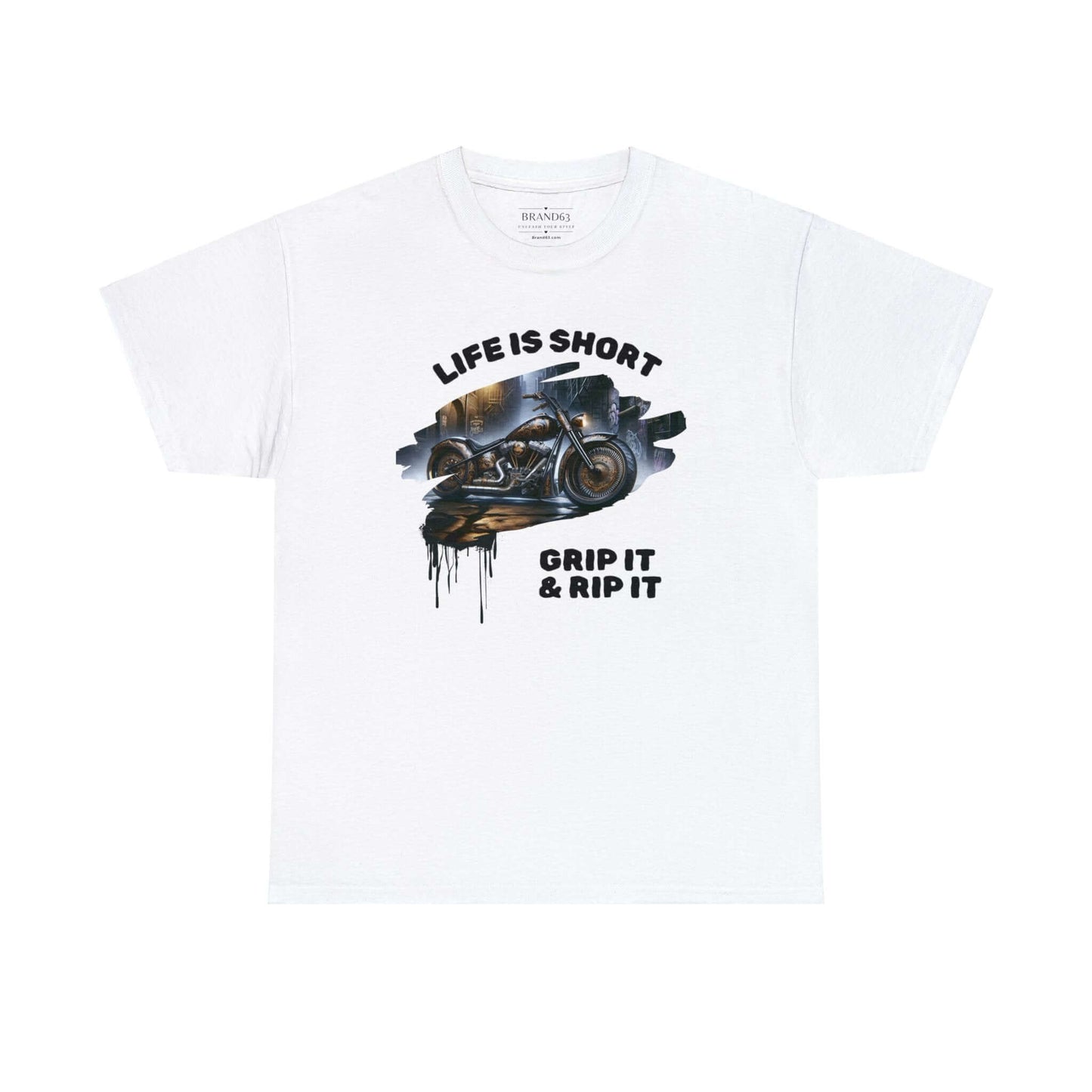 Biker T-shirt | Thrill-Seeker's Choice: "Grip It & Rip It" | Unleash Your Road Spirit, Brand63