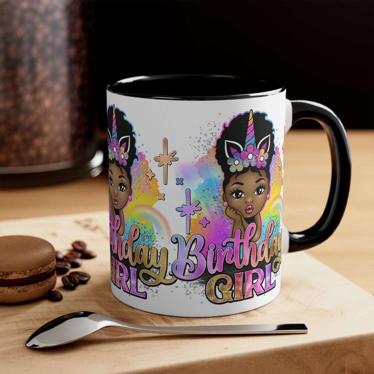 Birthday Girl Ceramic Mug - Black Girl Coffee Cup, Brand63