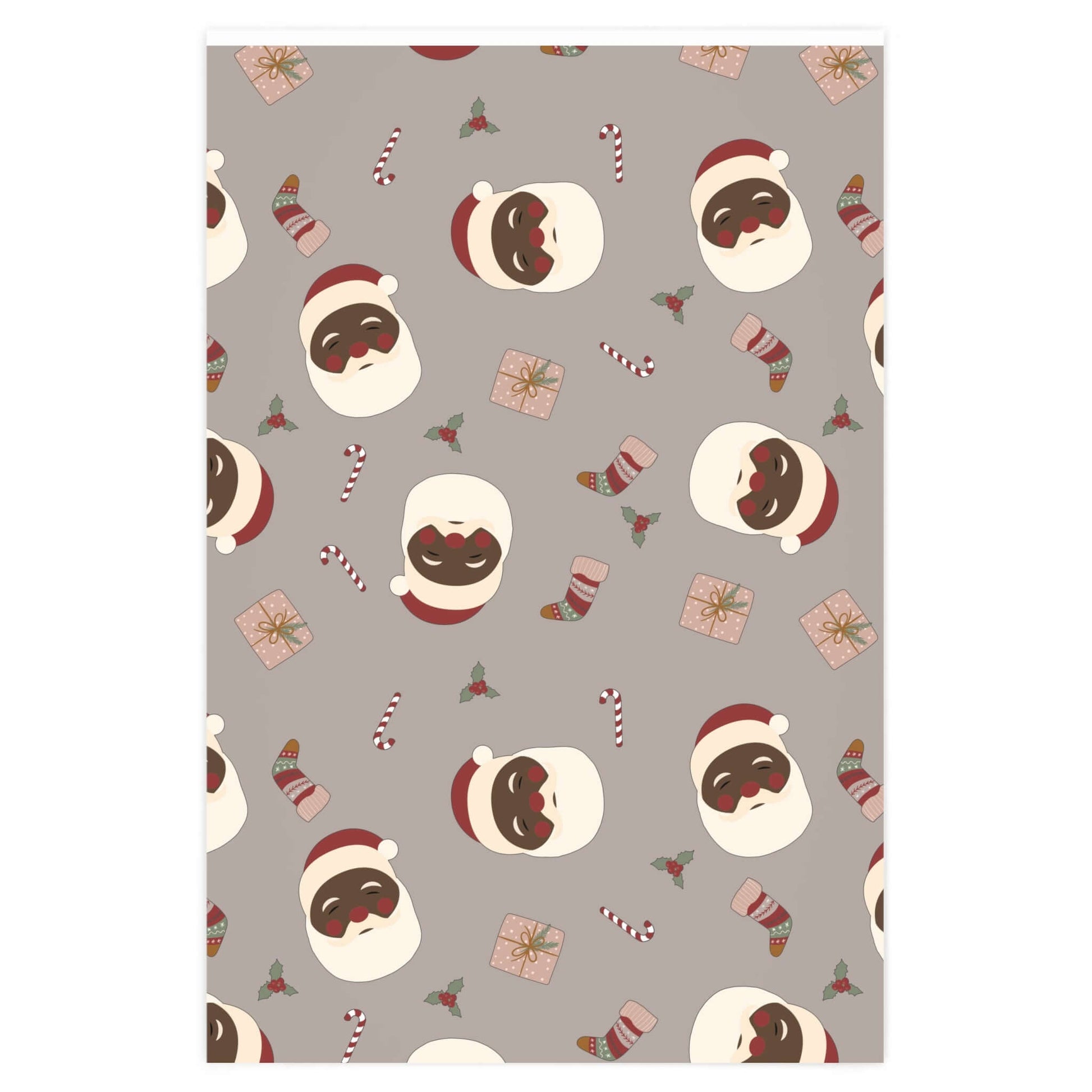 Black Santa Christmas Wrapping Paper | African-American Santa gift-wrapping paper | Gift Wrap Roll | Christmas Gifts for Her and Him, Brand63