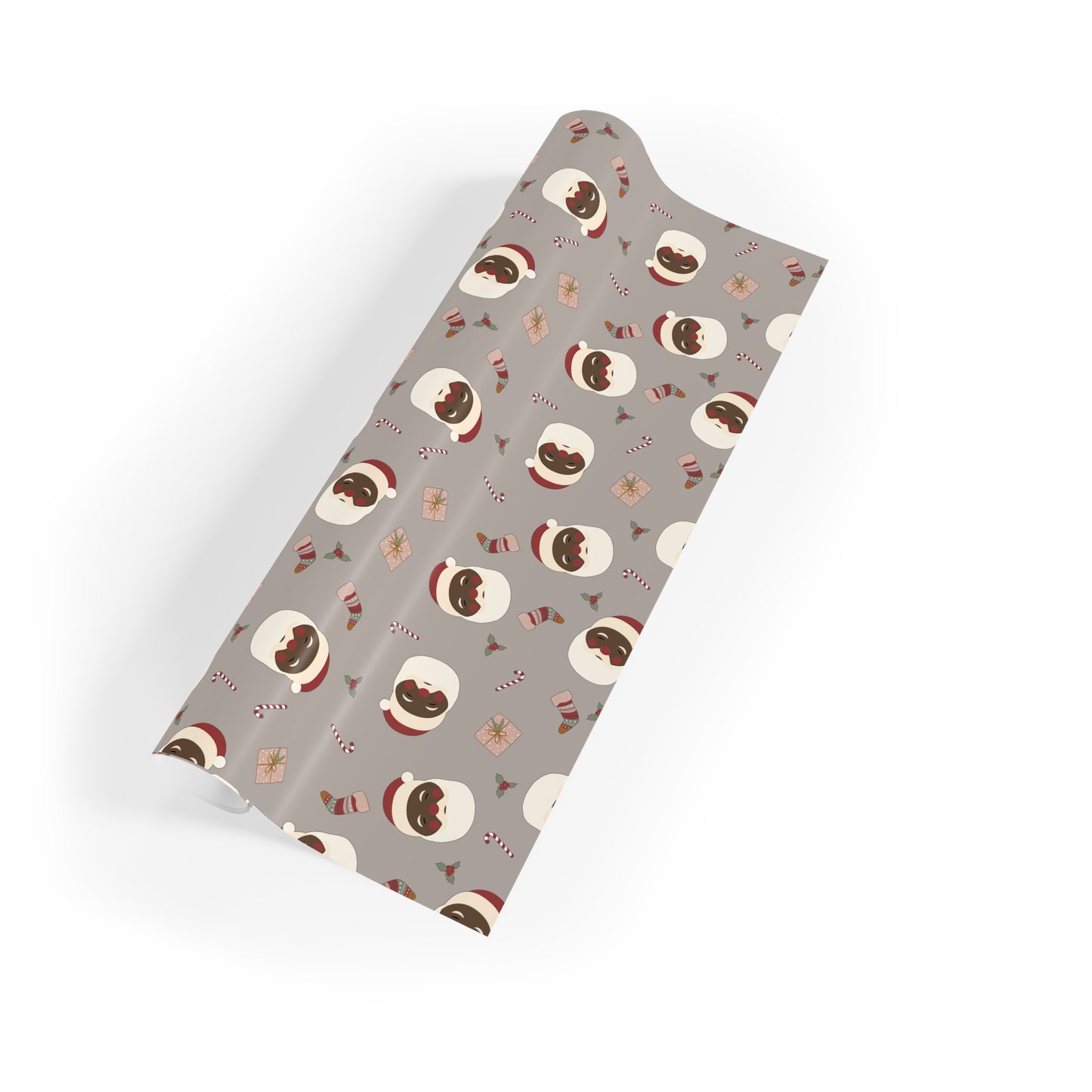 Black Santa Christmas Wrapping Paper, Brand63