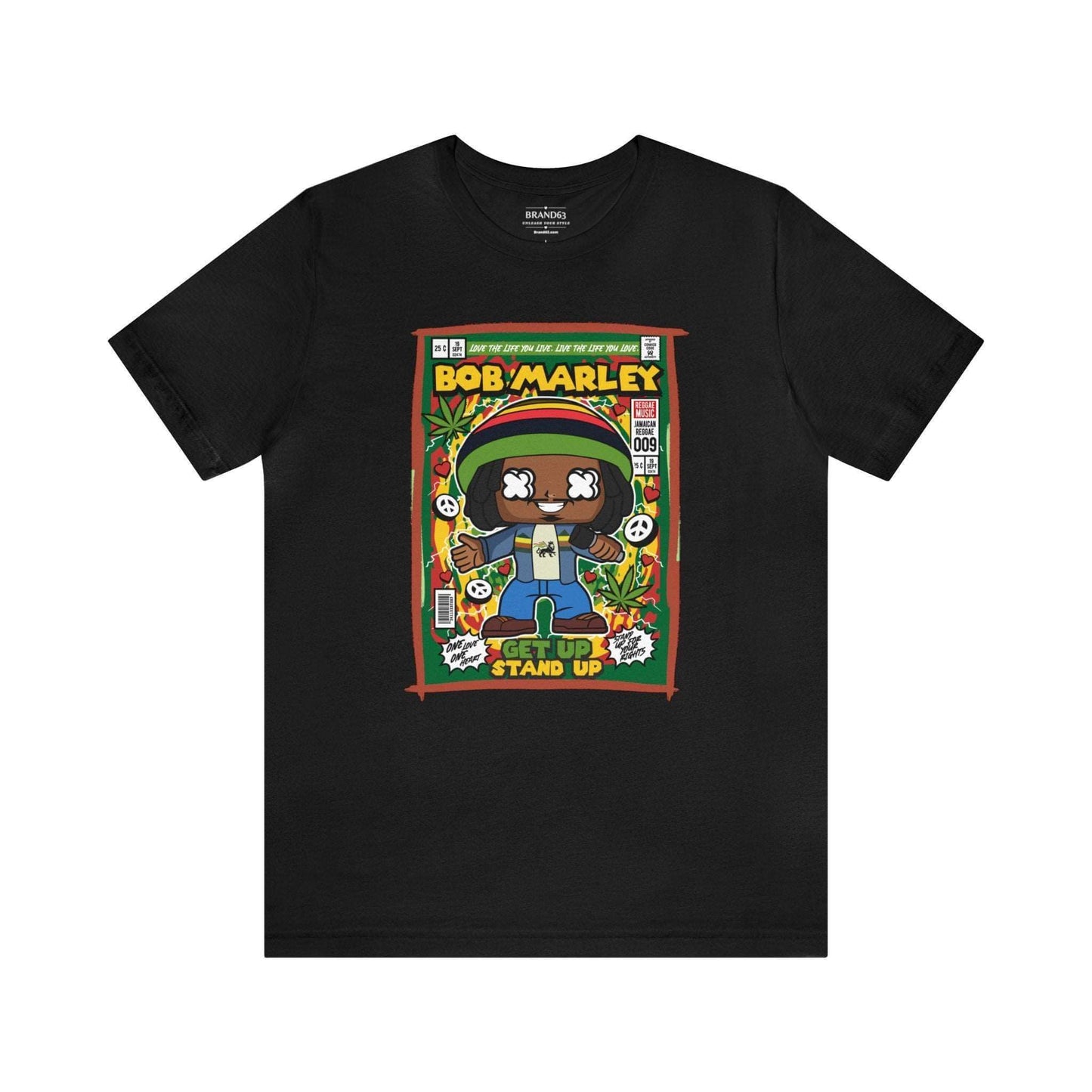 Bob Marley Retro Comic Book-Pop Art Graphic T-shirt, Brand63