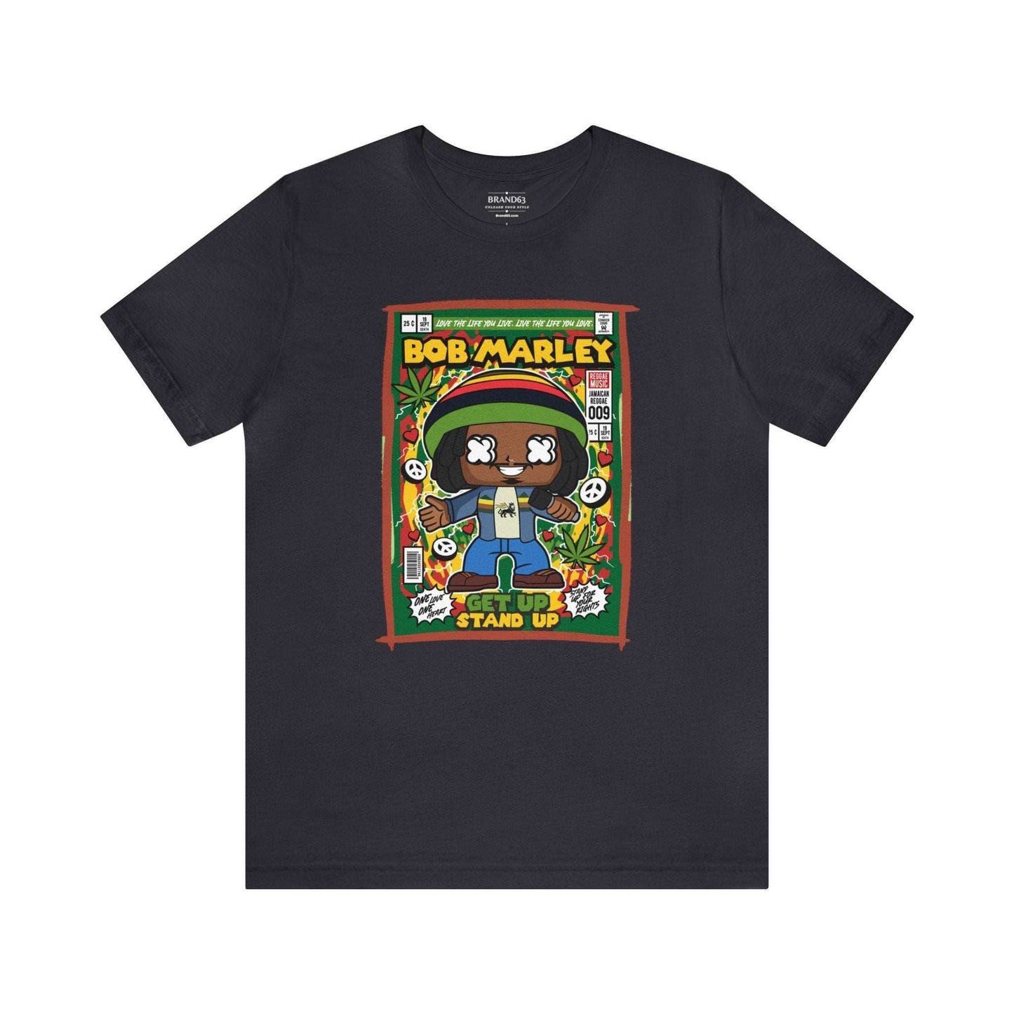 Bob Marley Retro Comic Book-Pop Art Graphic T-shirt, Brand63