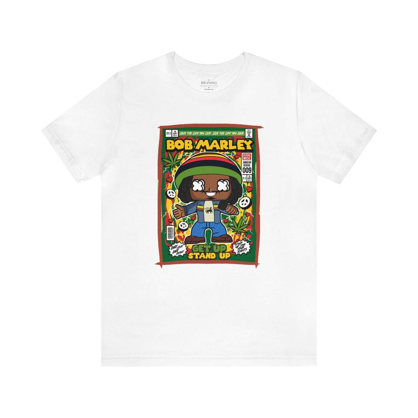 Bob Marley Retro Comic Book-Pop Art Graphic T-shirt, Brand63
