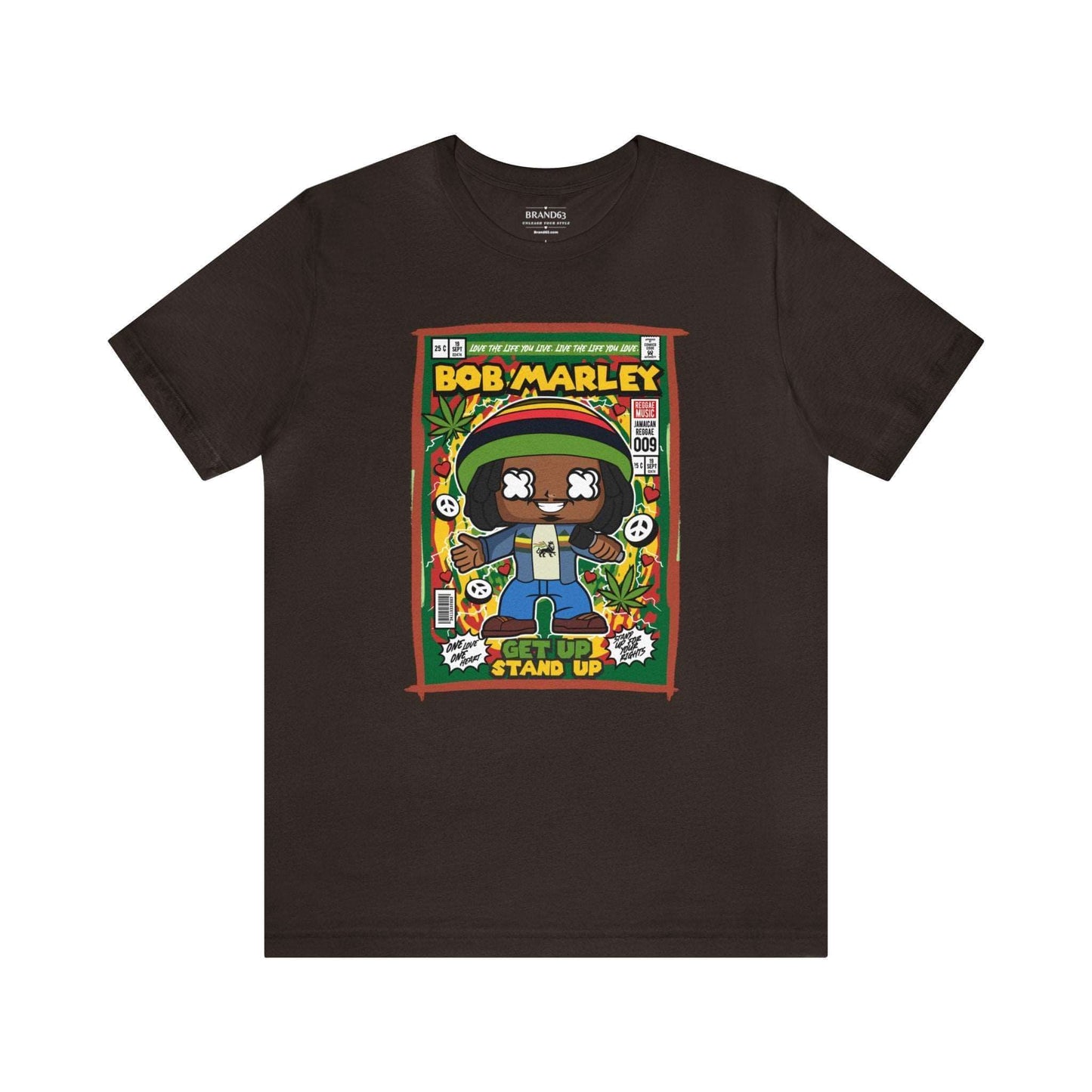 Bob Marley Retro Comic Book-Pop Art Graphic T-shirt, Brand63