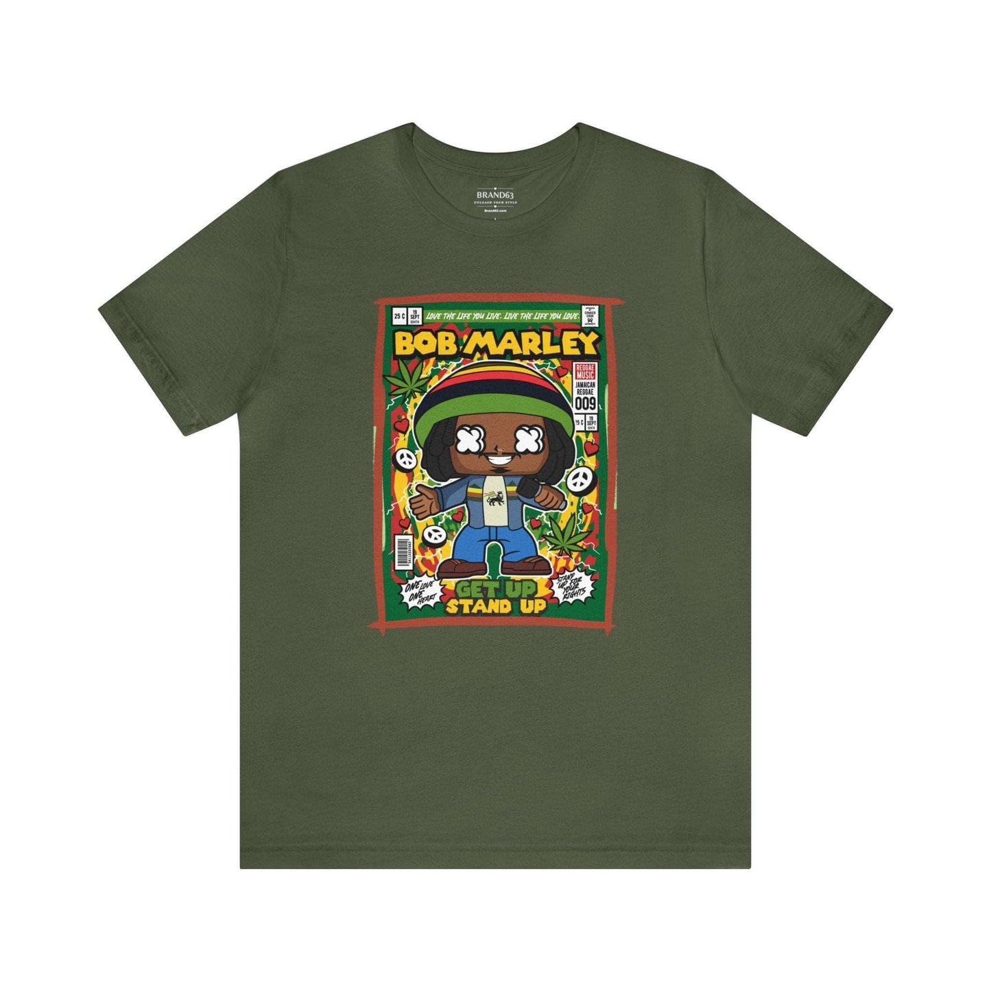 Bob Marley Retro Comic Book-Pop Art Graphic T-shirt, Brand63