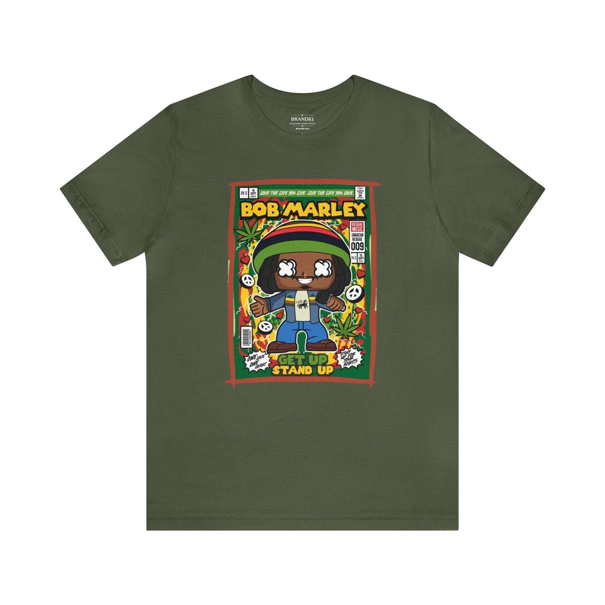 Bob Marley Retro Comic Book-Pop Art Graphic T-shirt, Brand63