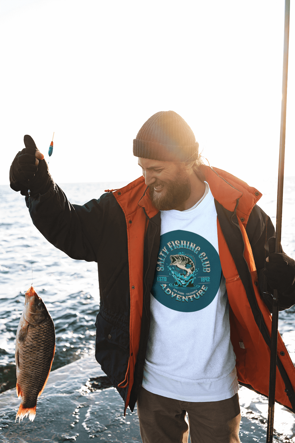 Bold Salty Fishing Club Adventure Crewneck Sweatshirt, Brand63