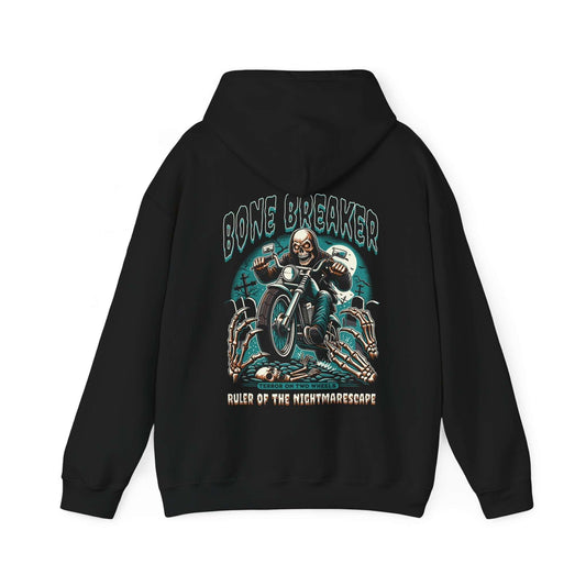Bone Breaker Hoodie - Skull & Motorcycle Design, Brand63