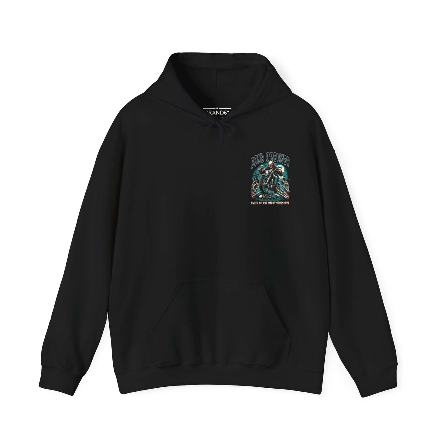 Bone Breaker Hoodie - Skull & Motorcycle Design, Brand63
