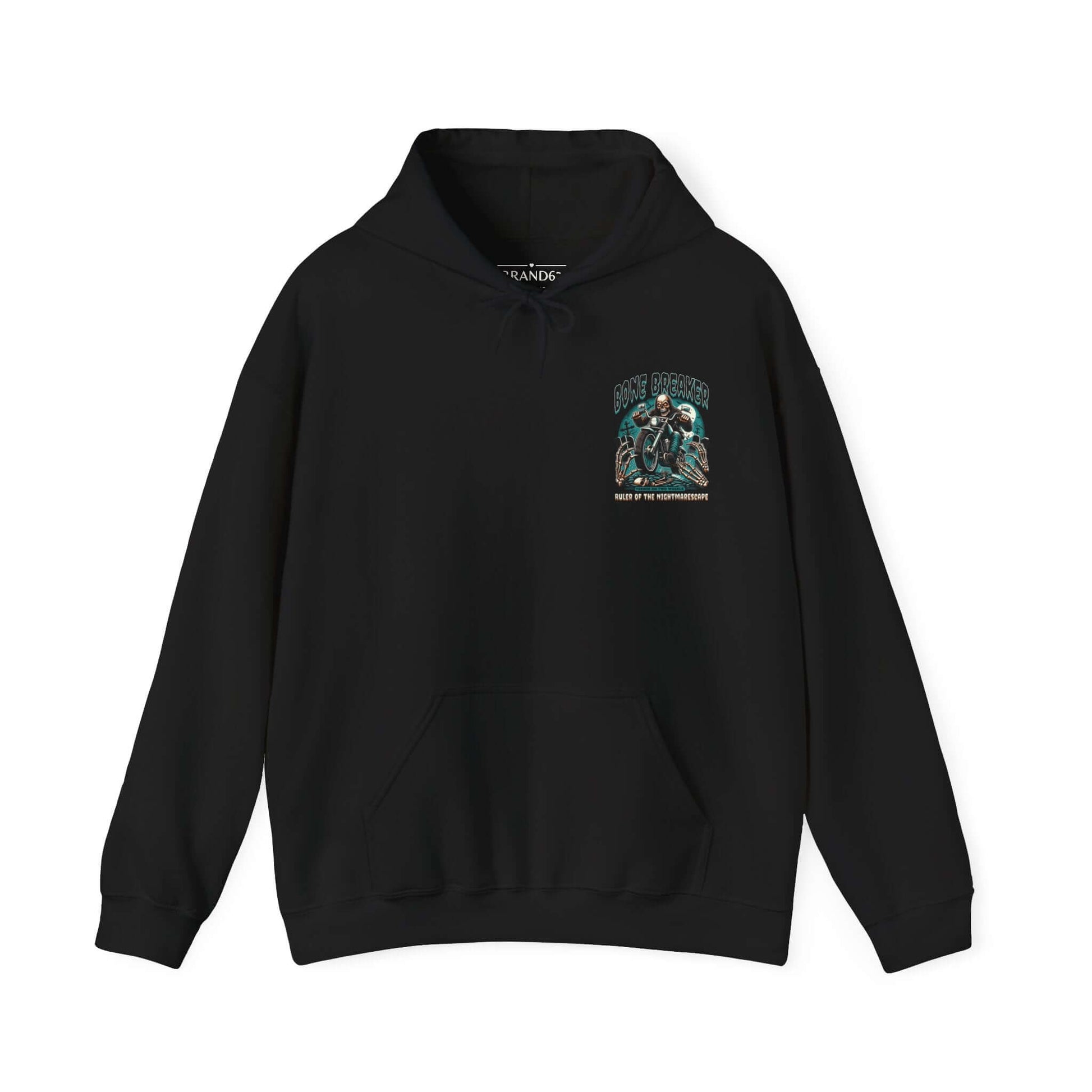 Bone Breaker Hoodie - Skull & Motorcycle Design, Brand63