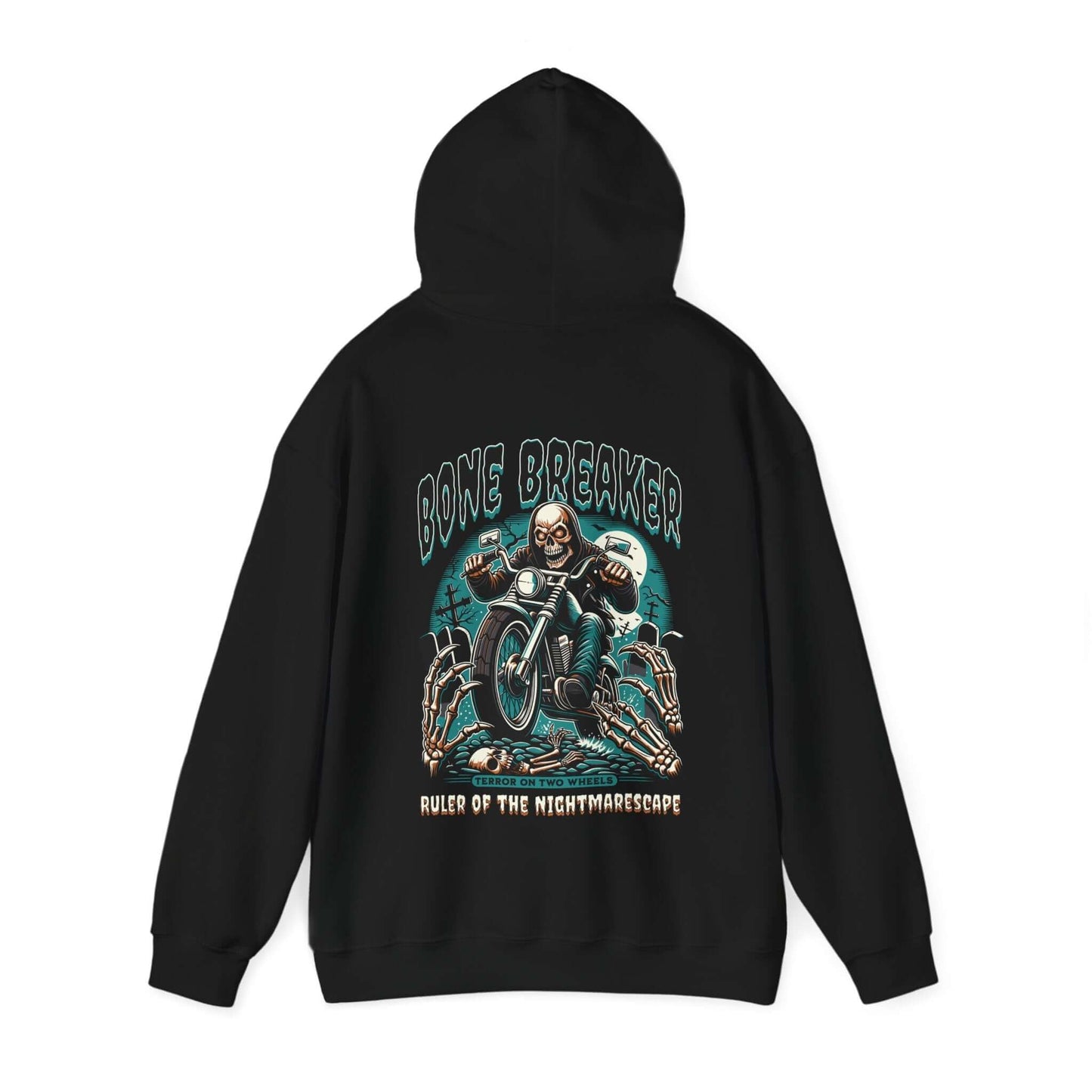 Bone Breaker Hoodie - Skull & Motorcycle Design, Brand63