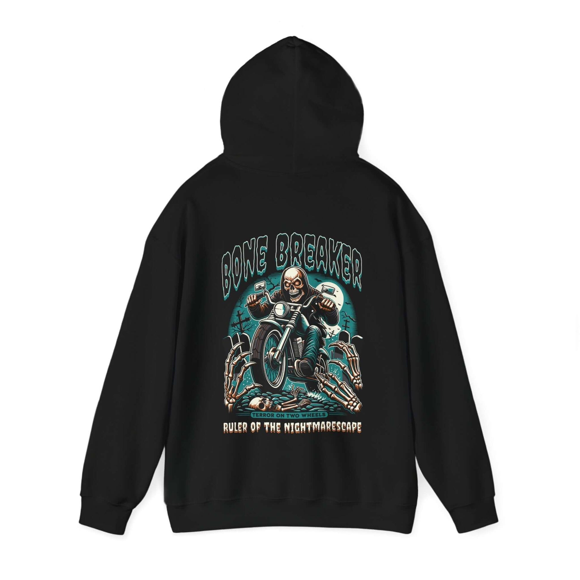 Bone Breaker Hoodie - Skull & Motorcycle Design, Brand63