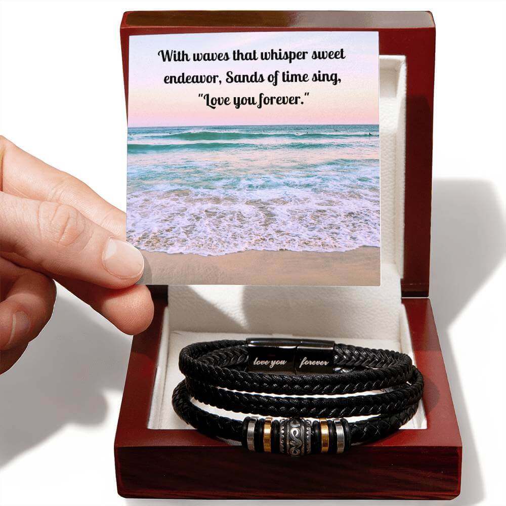Braided Vegan Leather Bracelet | "Love You Forever" Gift, Brand63