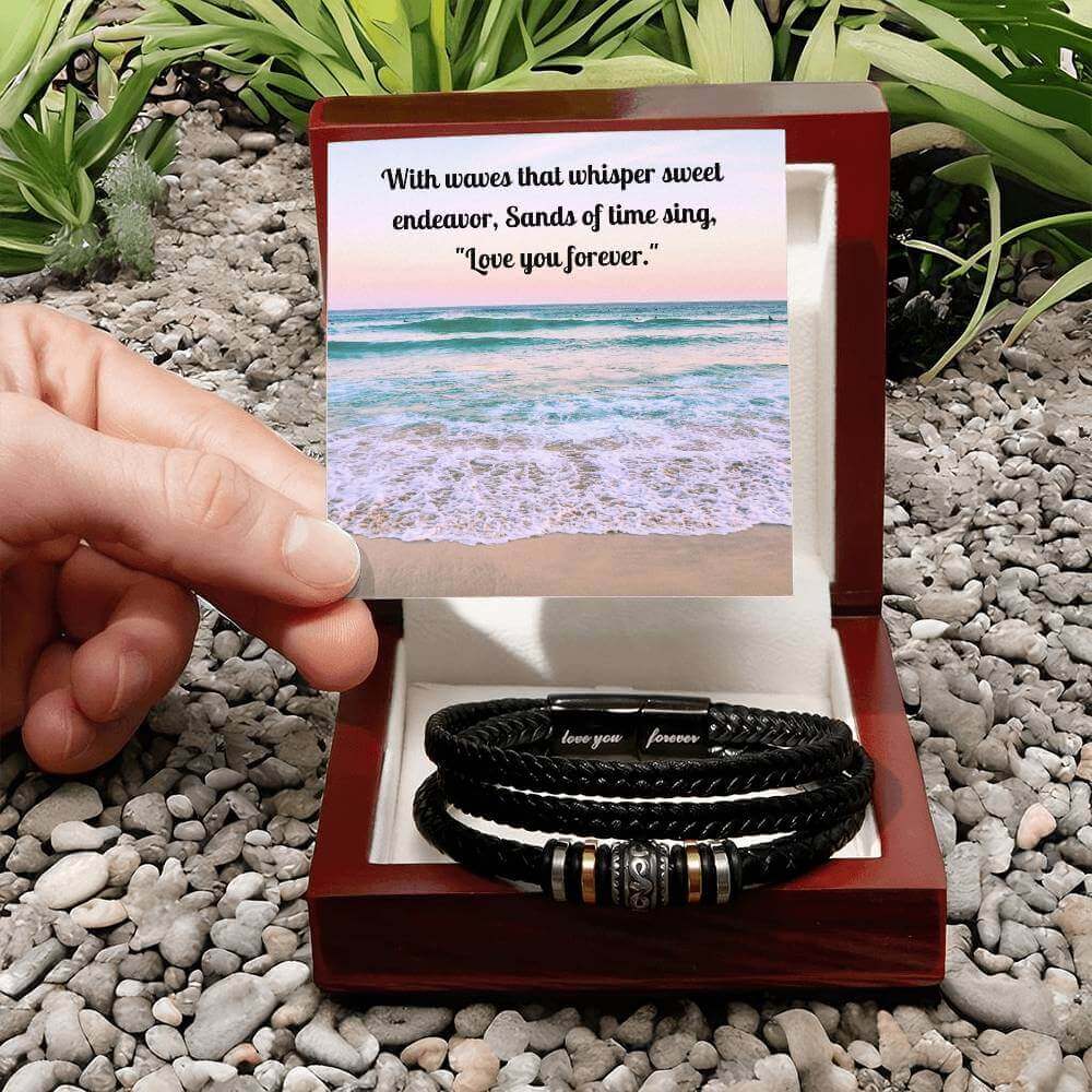 Braided Vegan Leather Bracelet | "Love You Forever" Gift, Brand63