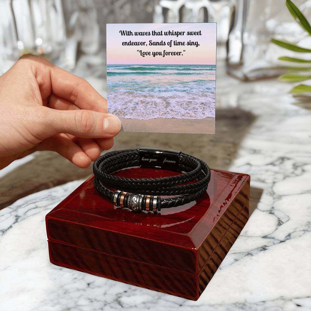 Braided Vegan Leather Bracelet | "Love You Forever" Gift, Brand63
