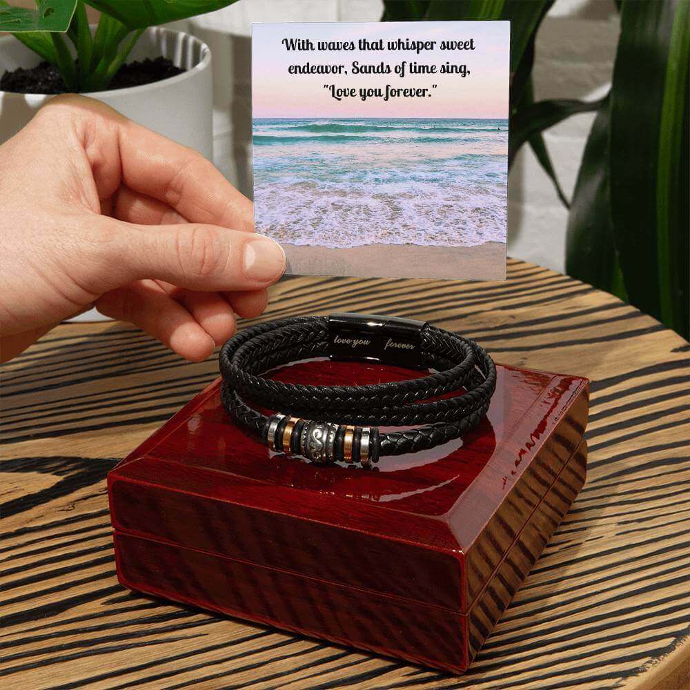 Braided Vegan Leather Bracelet | "Love You Forever" Gift, Brand63