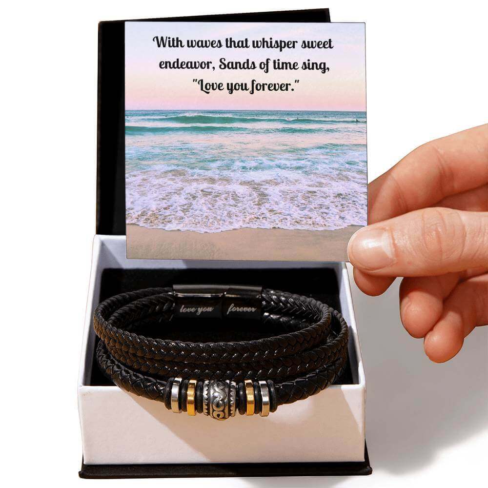 Braided Vegan Leather Bracelet | "Love You Forever" Gift, Brand63