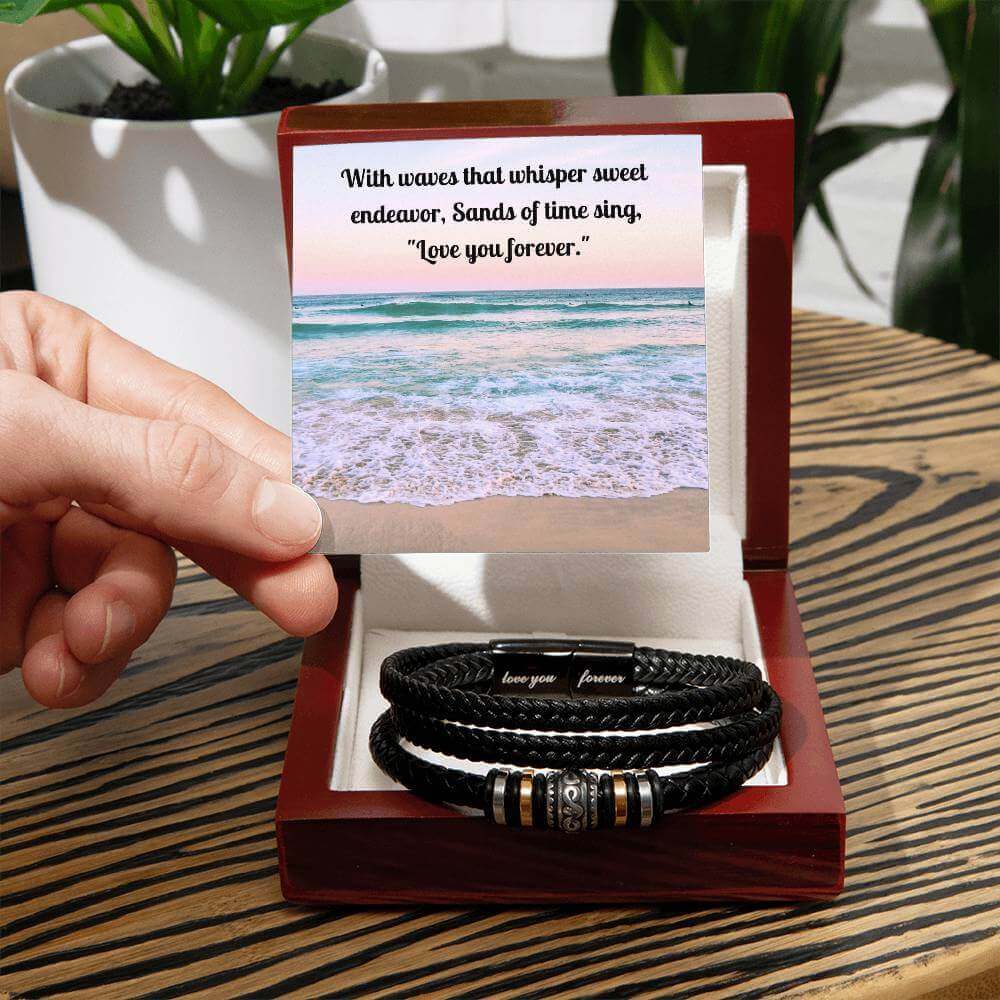Braided Vegan Leather Bracelet | "Love You Forever" Gift, Brand63