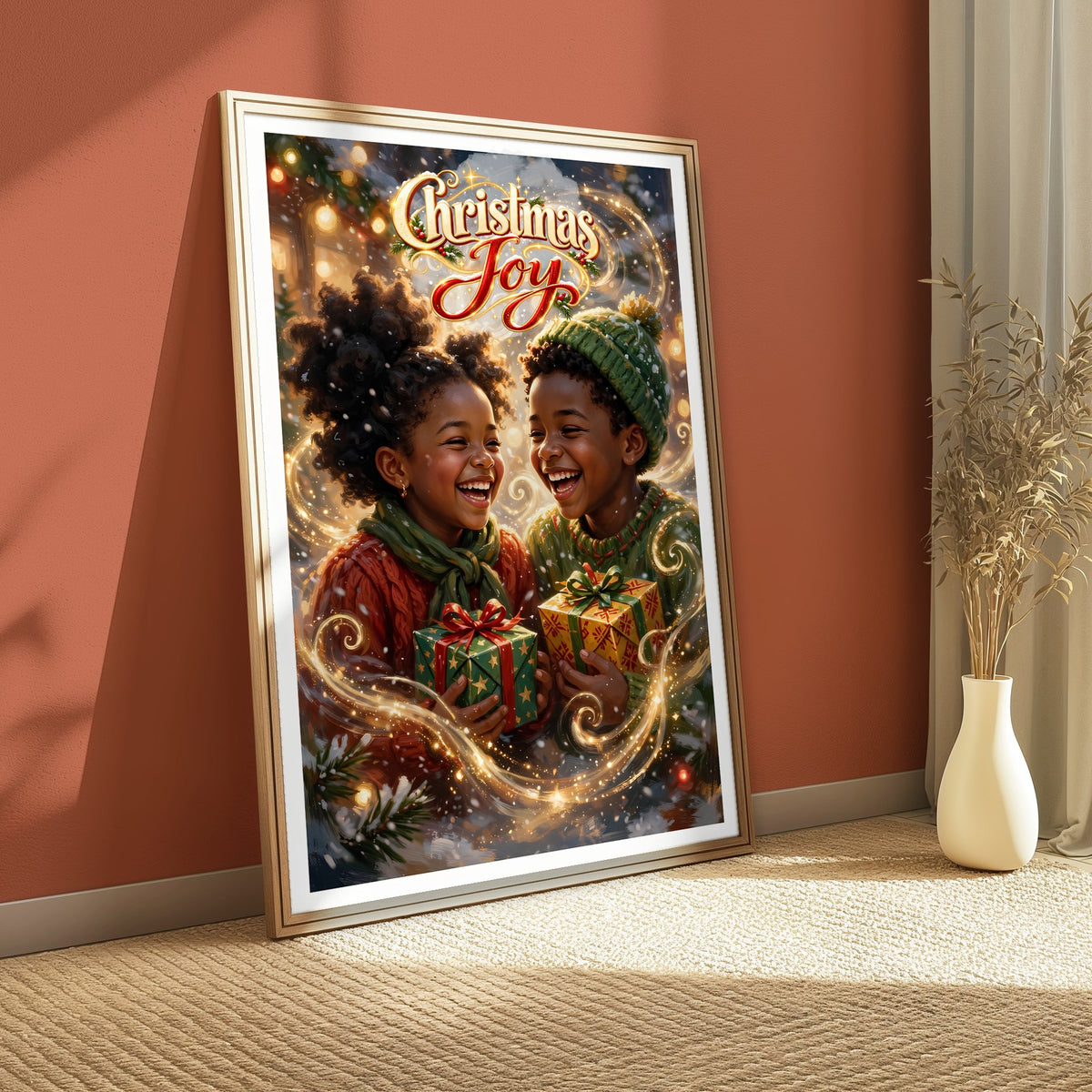 Black Family Christmas Wall Art Bundle