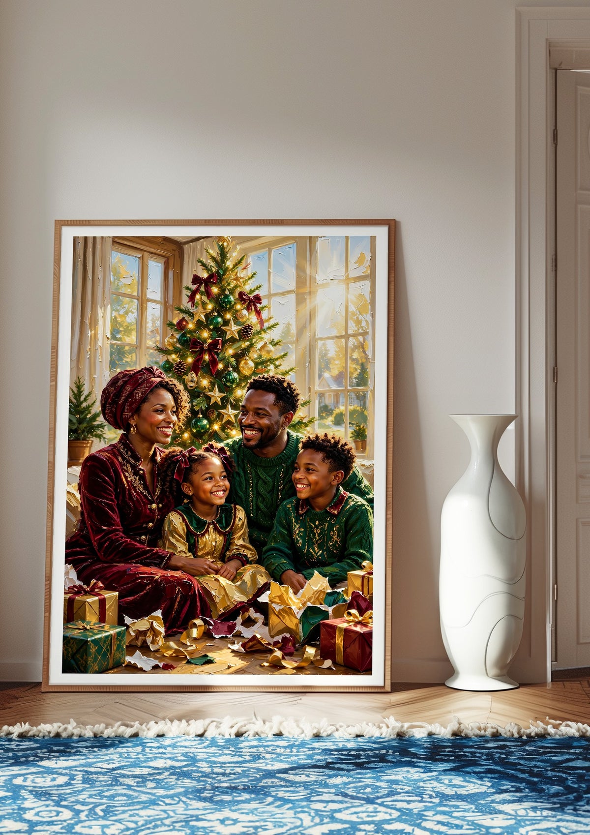 Black Family Christmas Wall Art Bundle