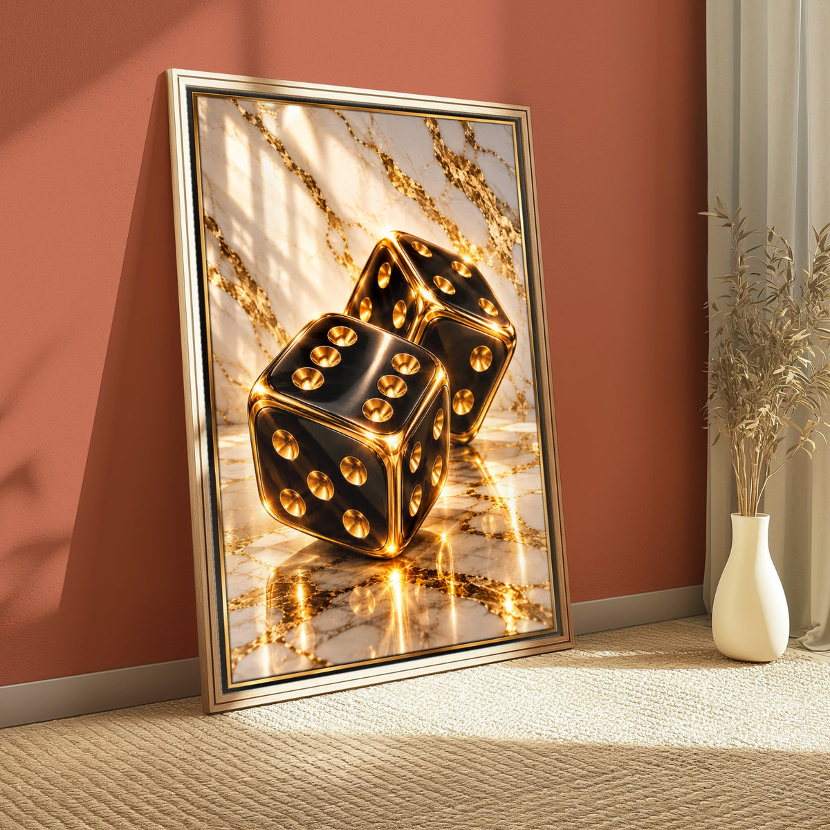 Black and Gold Luxury Dice Wall Art