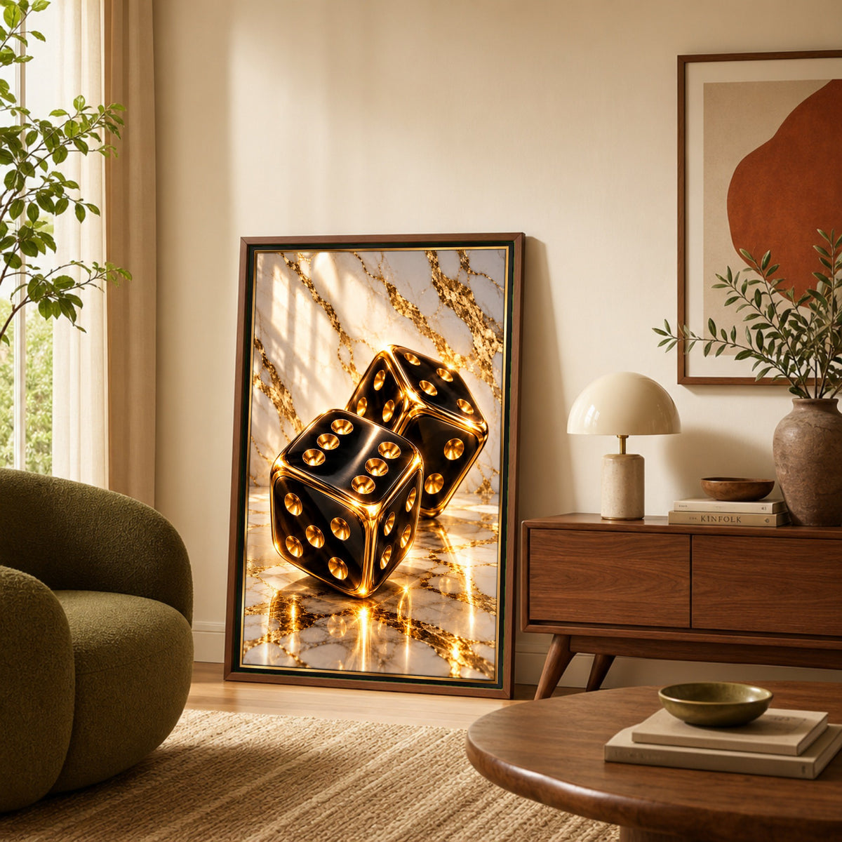 Black and Gold Luxury Dice Wall Art