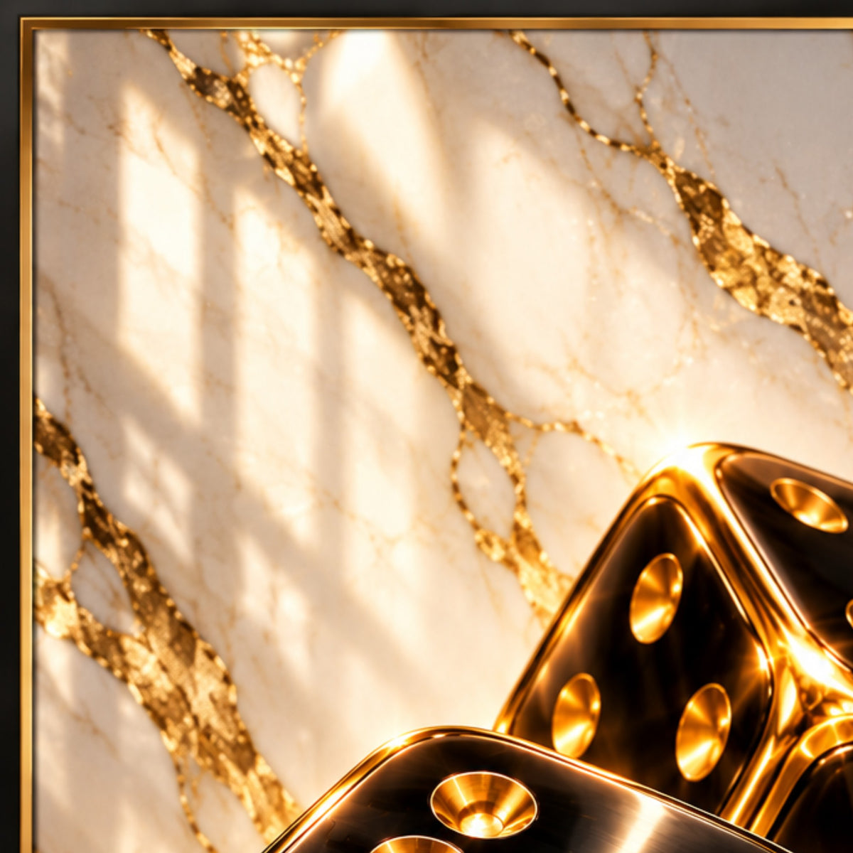 Black and Gold Luxury Dice Wall Art