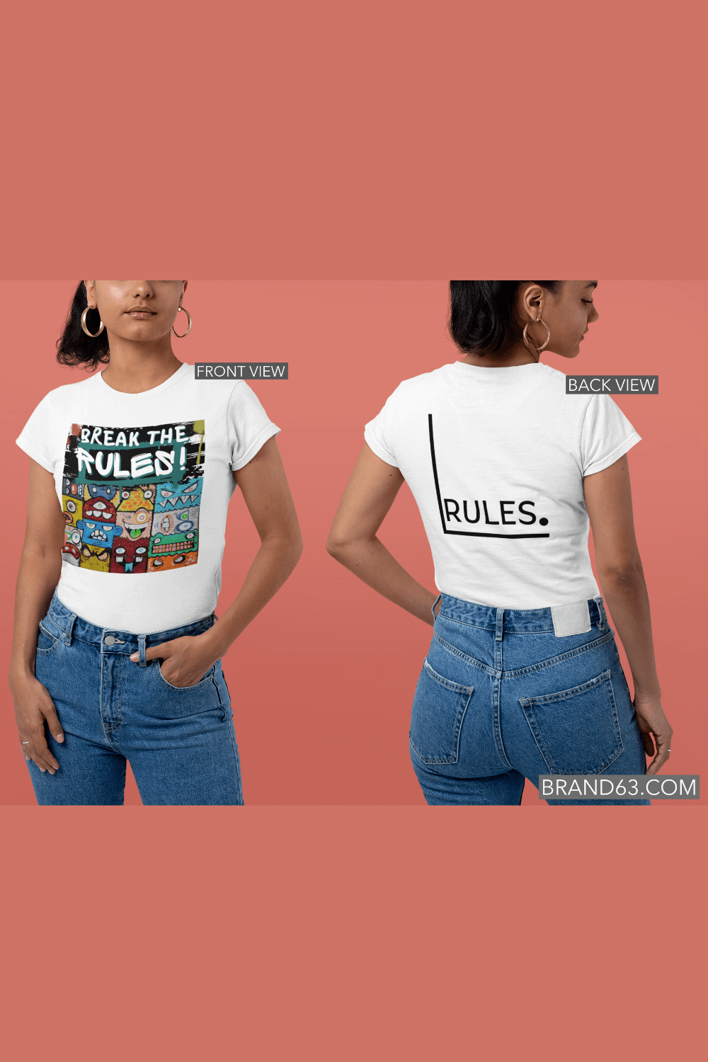 Break The Rules! - Jersey T-Shirt, Brand63