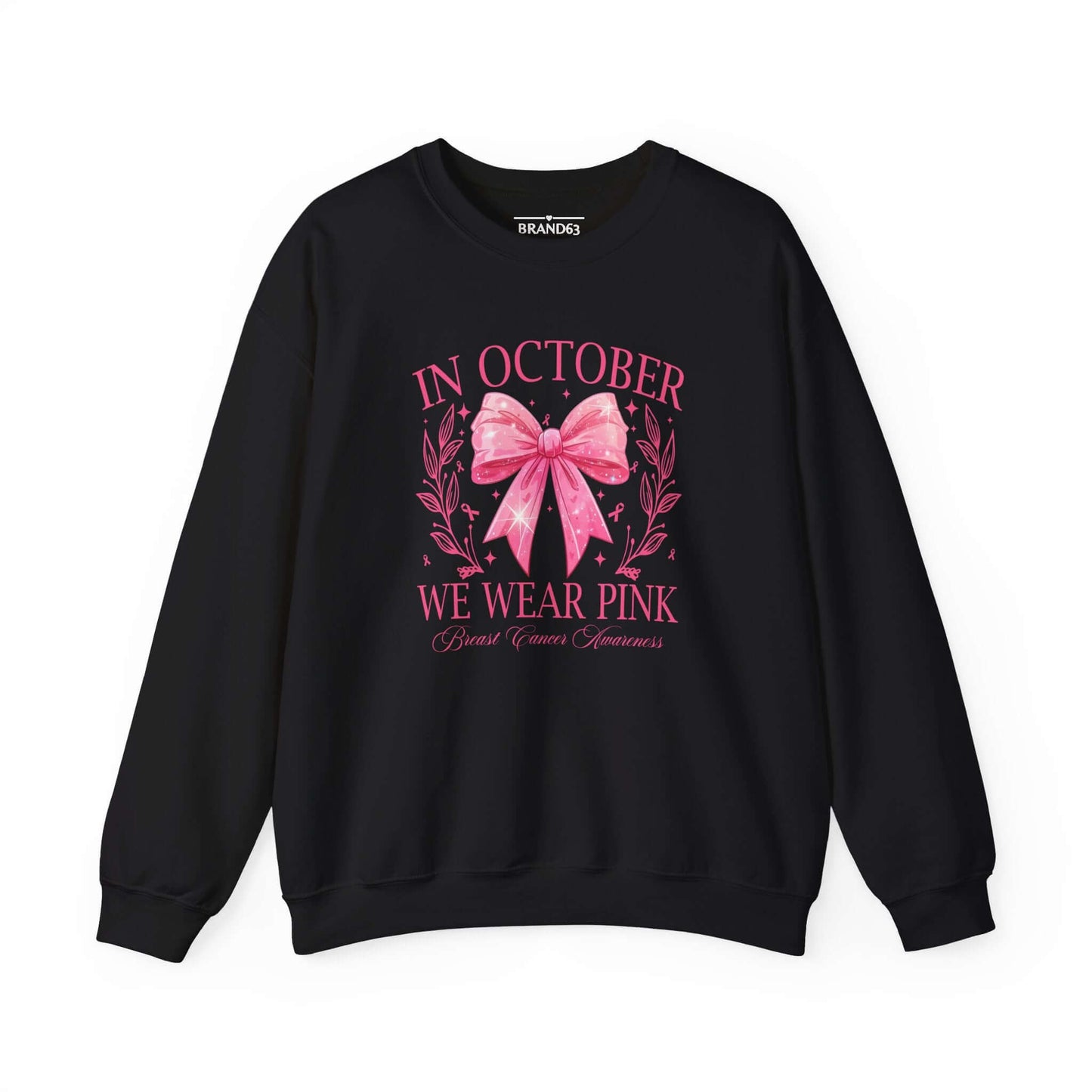 Breast Cancer Awareness Month Crewneck Sweatshirt | October Pink Ribbon, Brand63