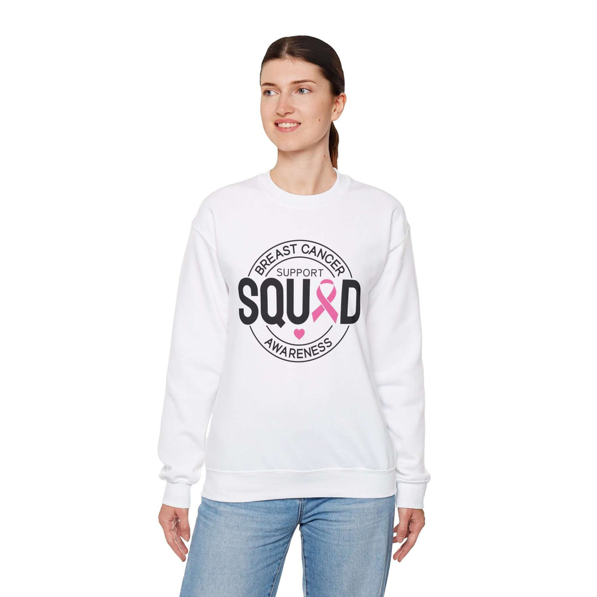 Breast Cancer Awareness Month Crewneck Sweatshirt | Support Squad Apparel, Brand63