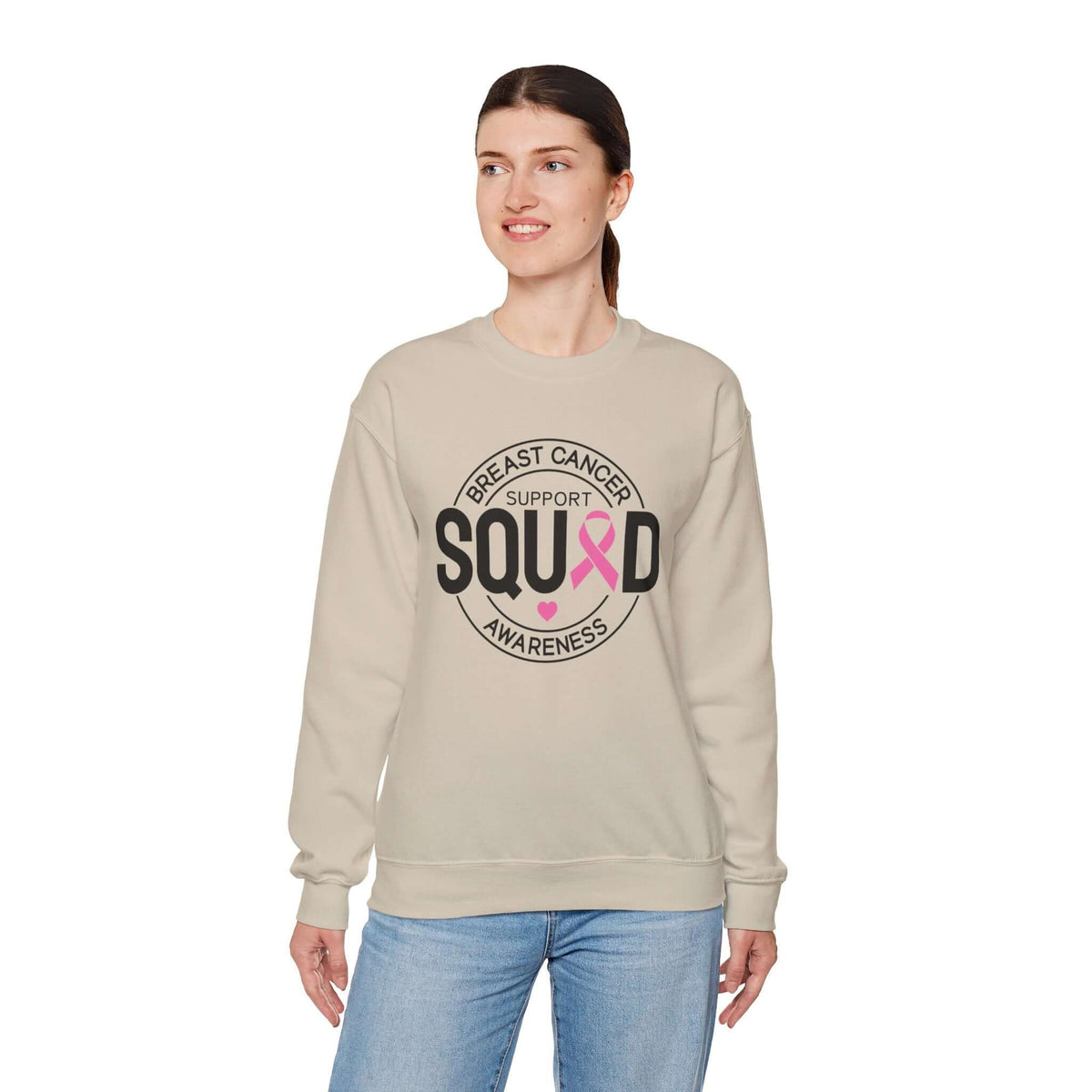 Breast Cancer Awareness Month Crewneck Sweatshirt | Support Squad Apparel, Brand63