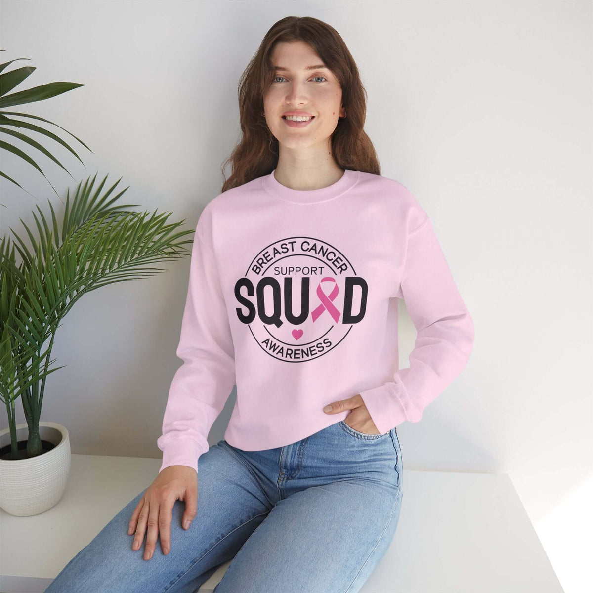 Breast Cancer Awareness Month Crewneck Sweatshirt | Support Squad Apparel, Brand63