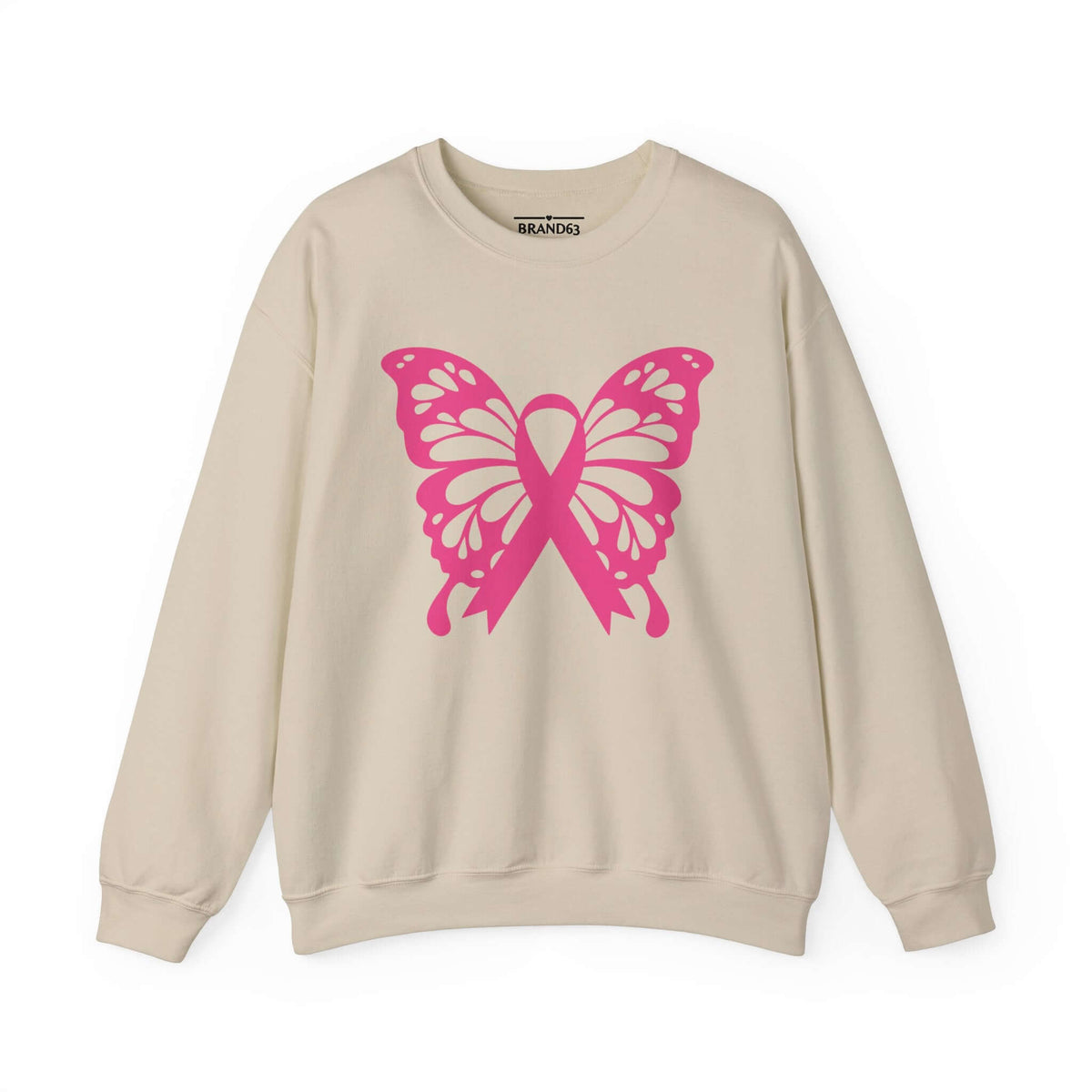 Breast Cancer Awareness Pink Ribbon Crewneck Sweatshirt, Brand63