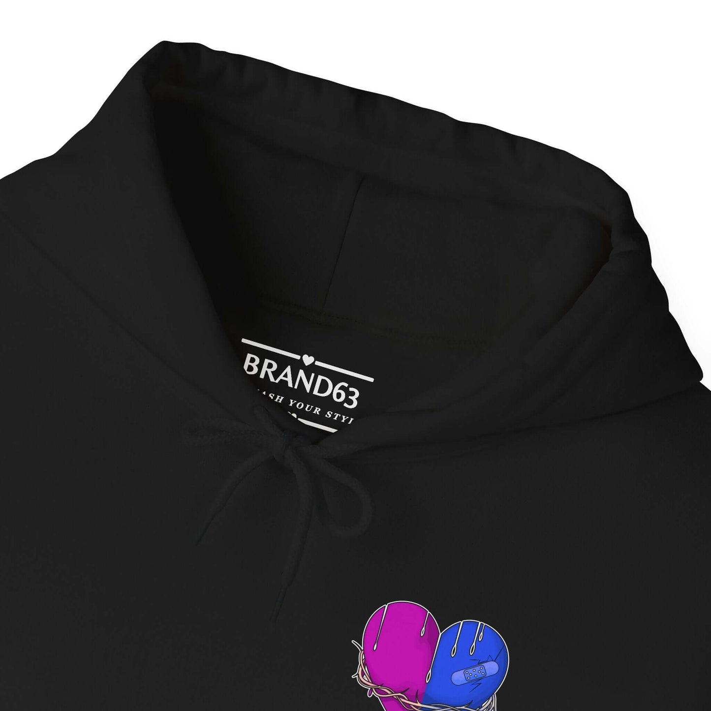 Broken Heart, Money Bag Bear Hoodie (Front & Back Design), Brand63