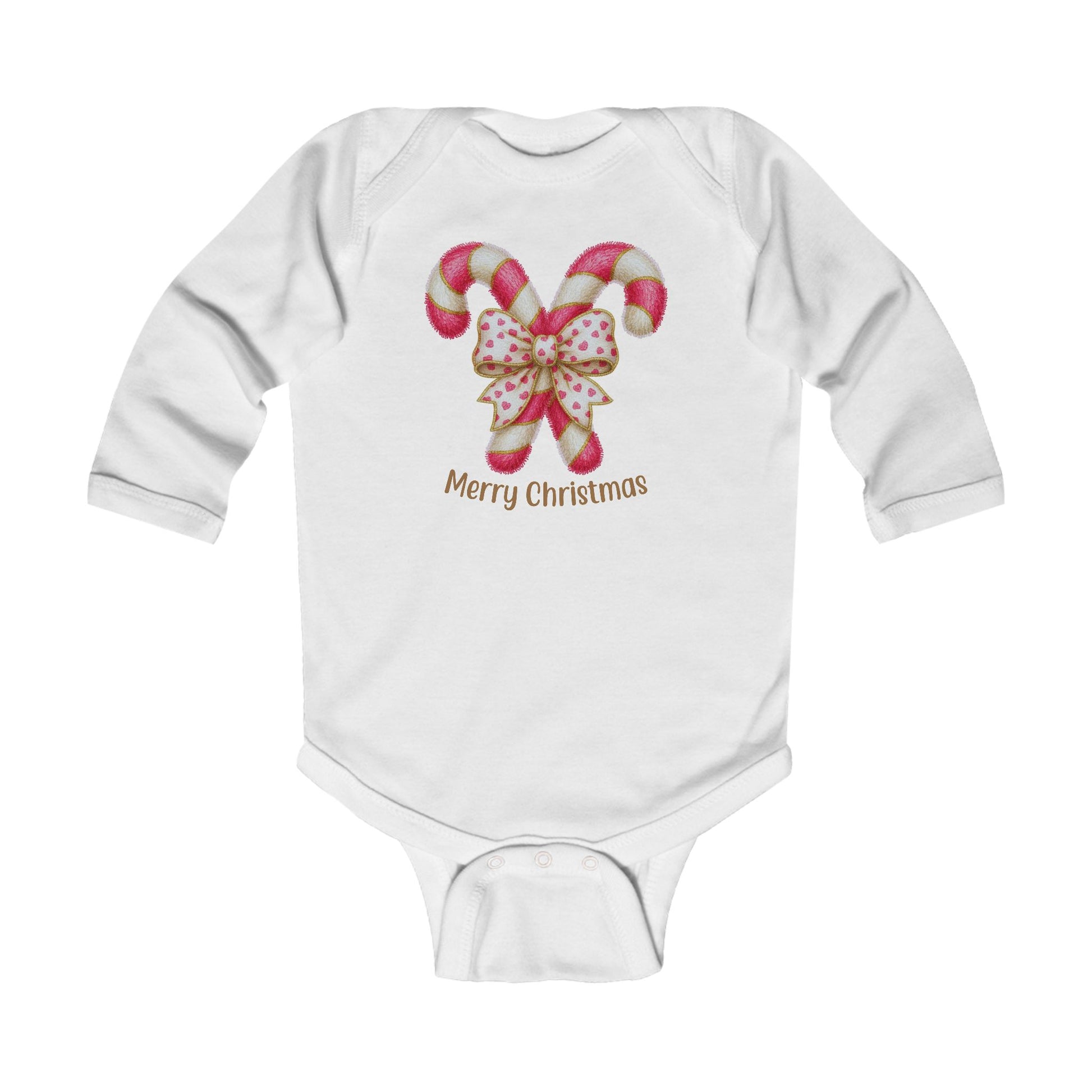 Candy Cane Infant Bodysuit — Christmas Baby Onesie, Brand63