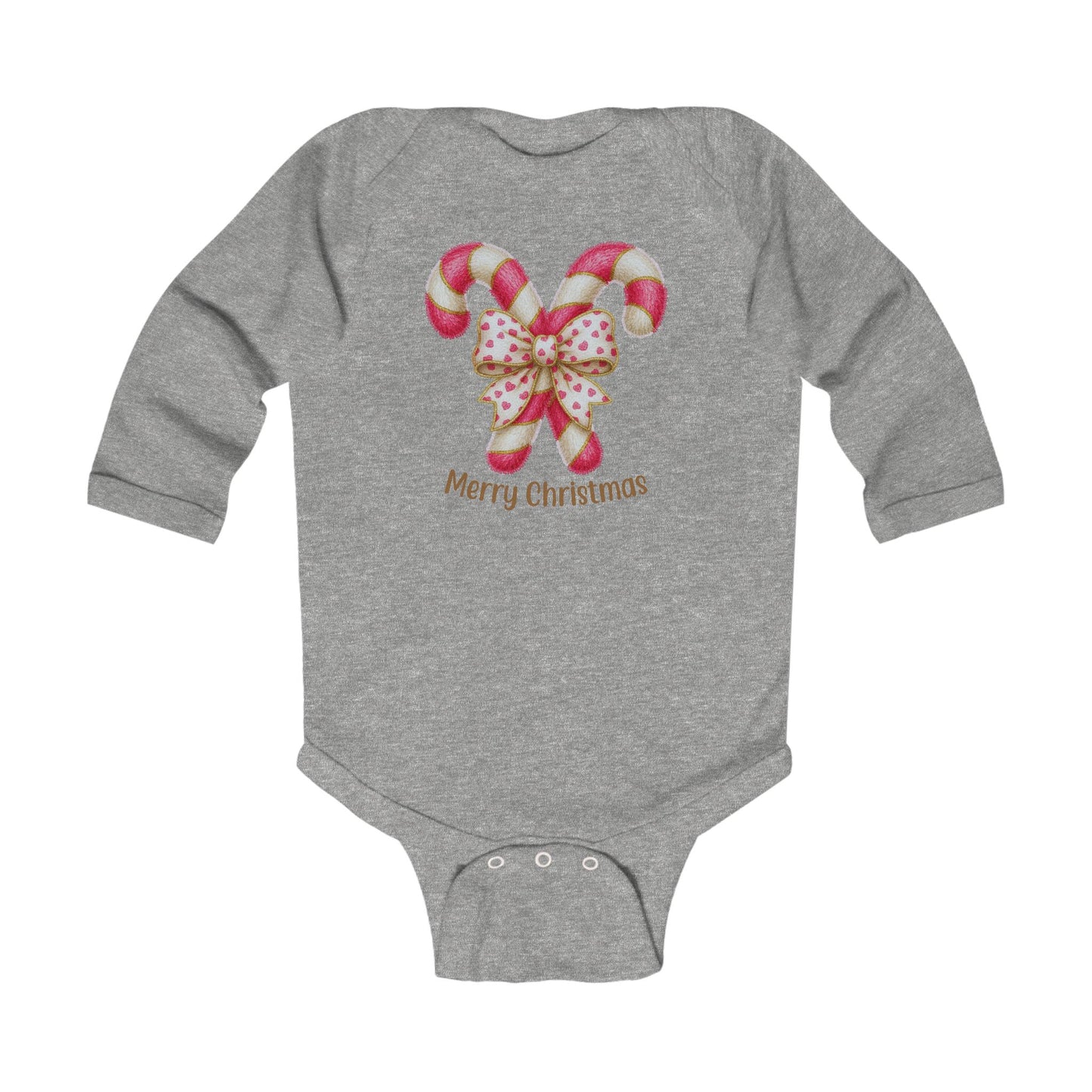 Candy Cane Infant Bodysuit — Christmas Baby Onesie, Brand63