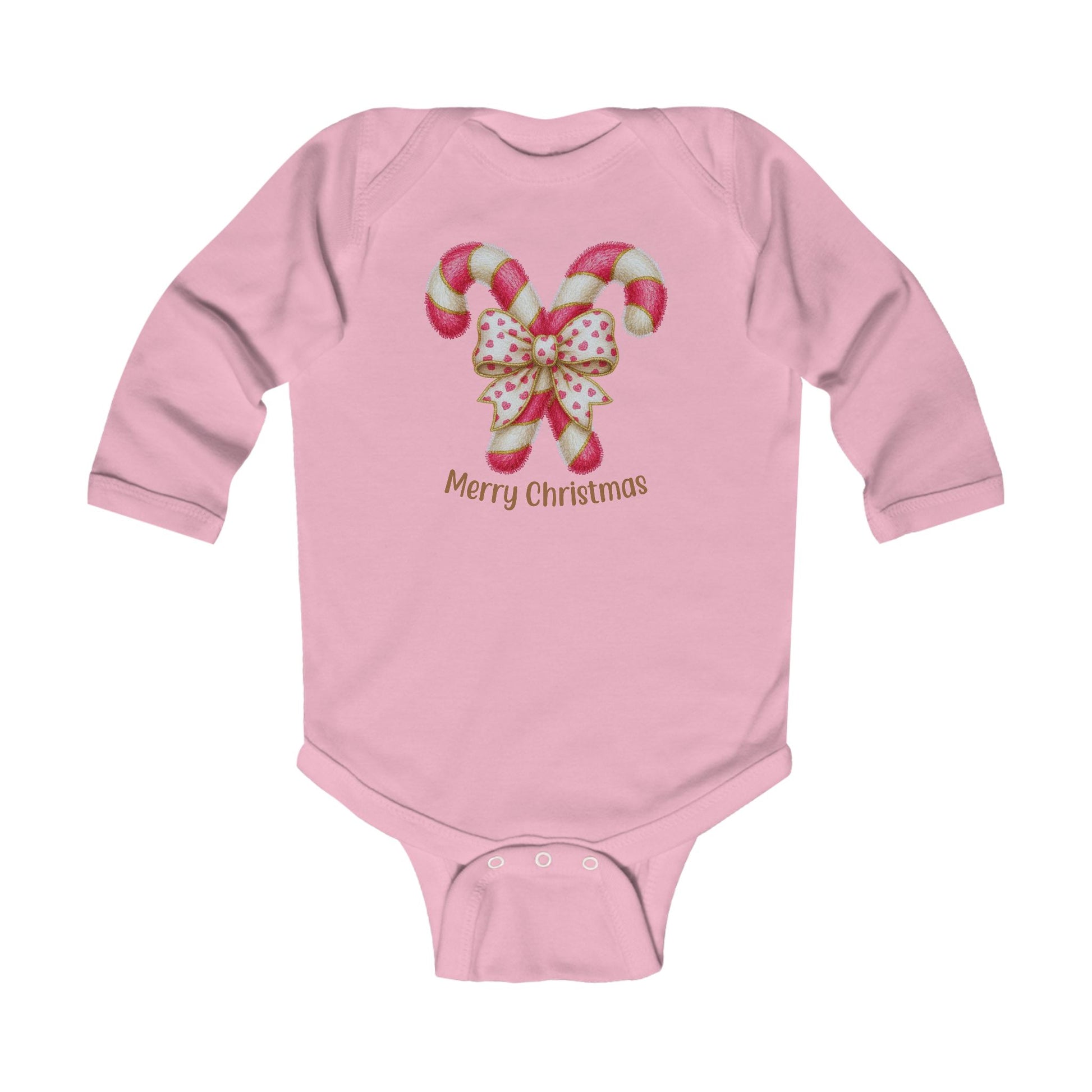 Candy Cane Infant Bodysuit — Christmas Baby Onesie, Brand63