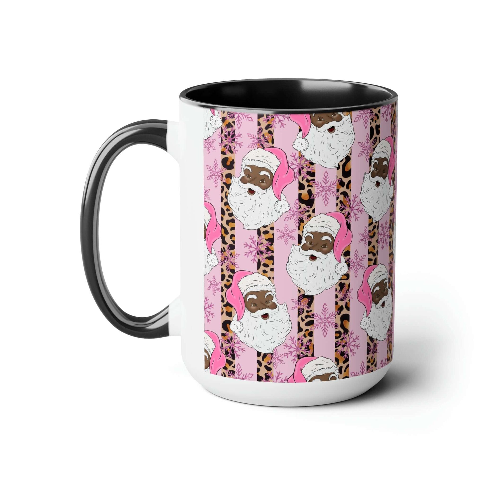 Christmas Black-Santa Coffee Mug, 15oz Christmas Mug, Brand63