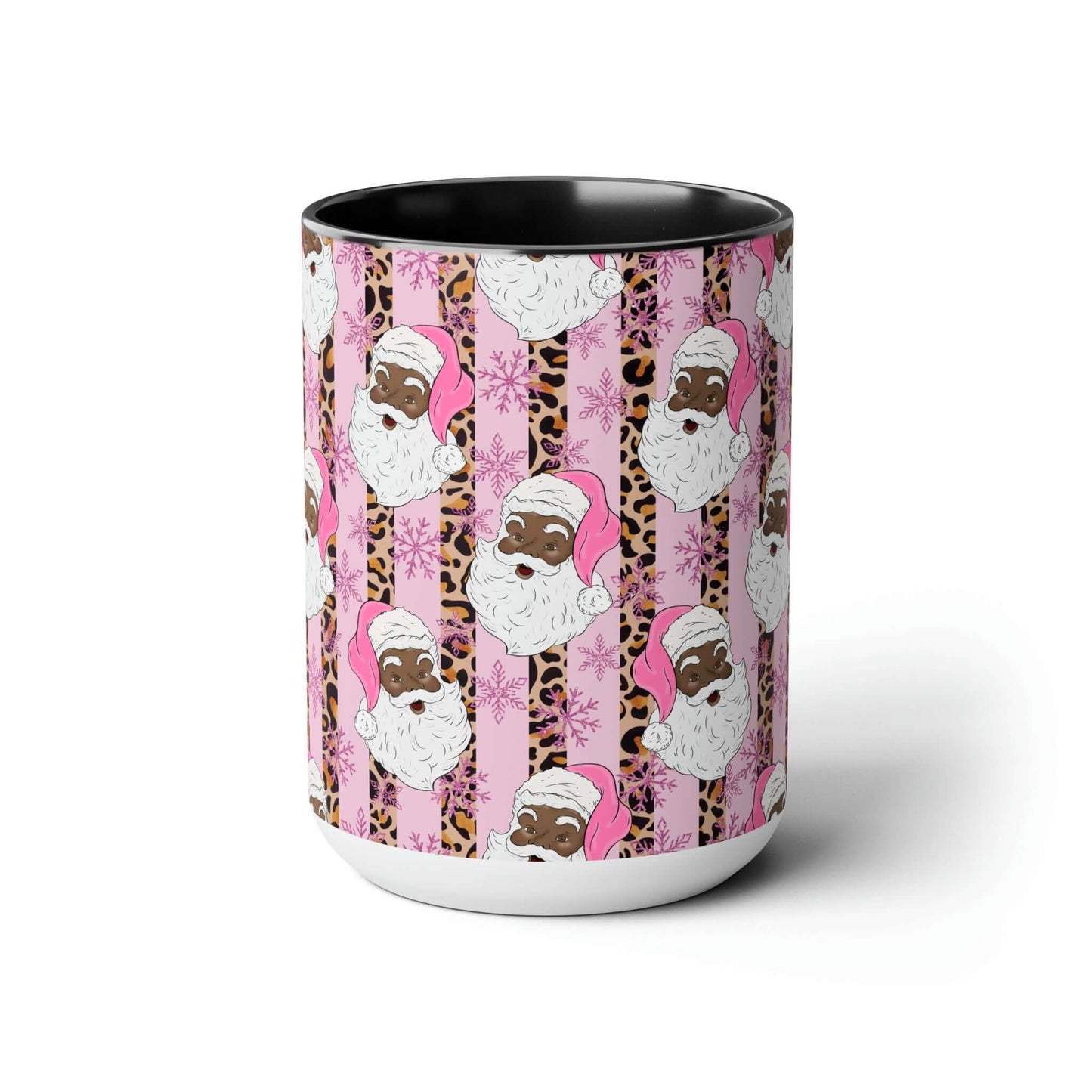 Christmas Black-Santa Coffee Mug, 15oz Christmas Mug, Brand63